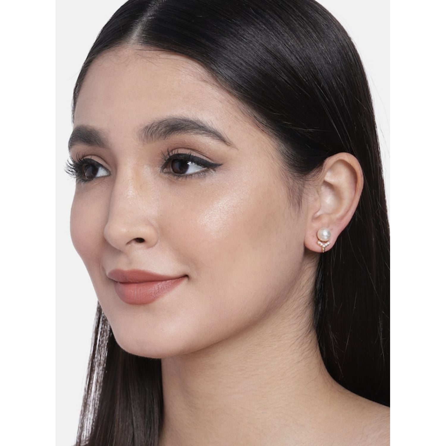 (Pack of 3) Rose Gold Cubic Zirconia Stud Earrings