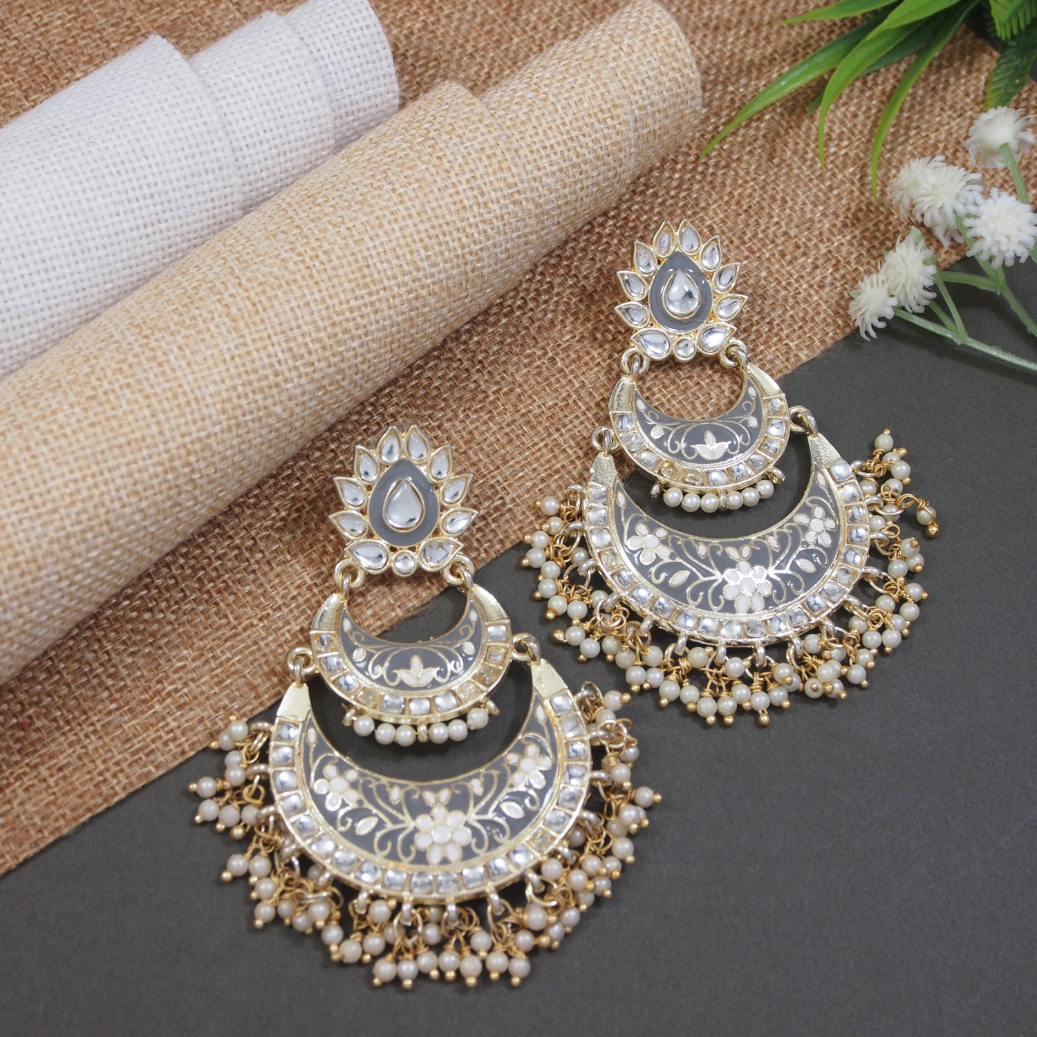 Mumtaz Grey Earrings