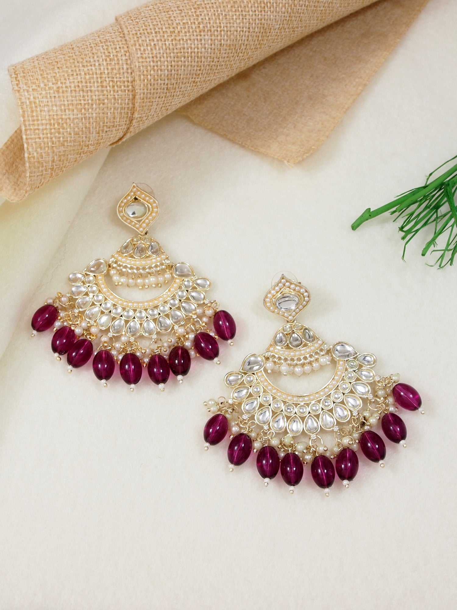 'Elina' Wine Earrings