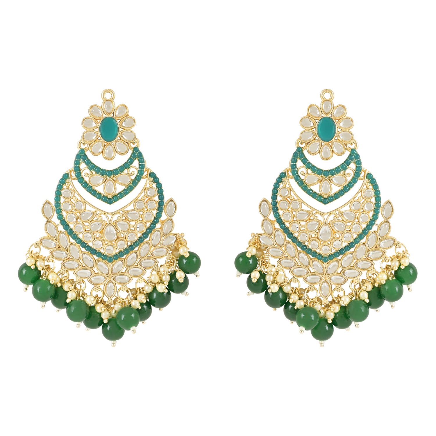 " SANJH " Green Earrings