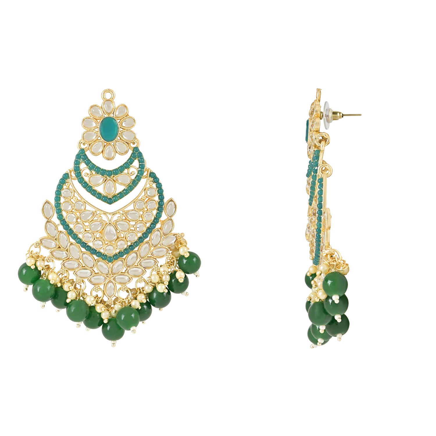 " SANJH " Green Earrings
