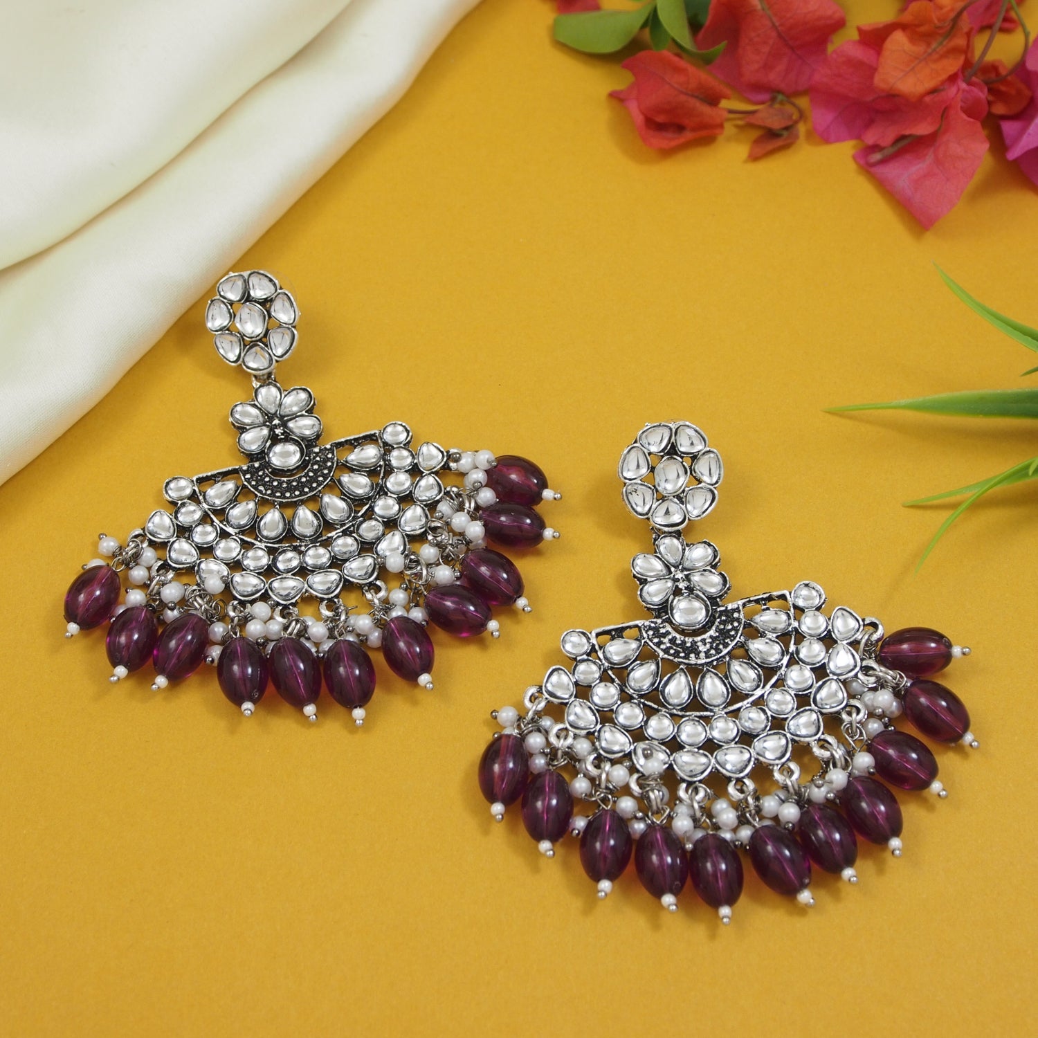 Aasma Wine Earrings