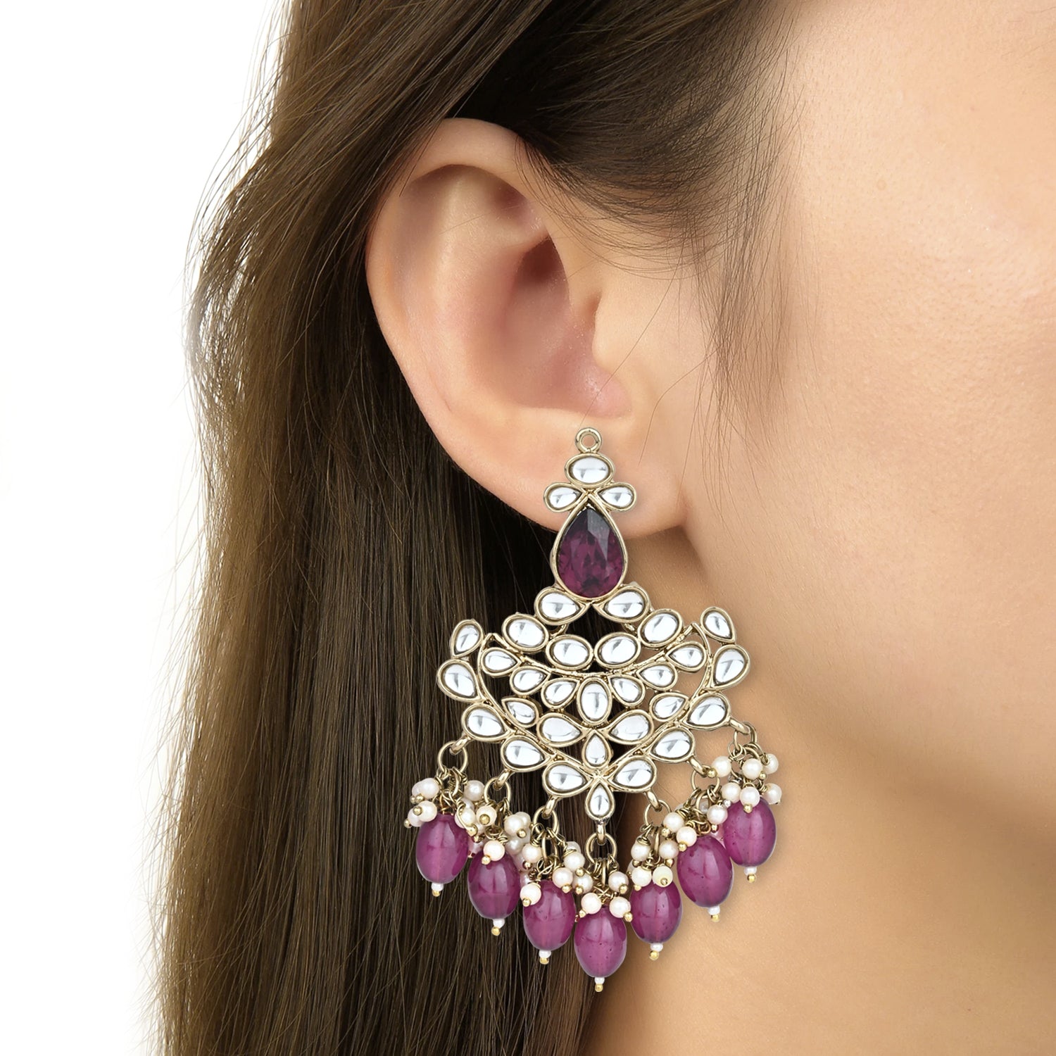 Ritika Wine Earrings
