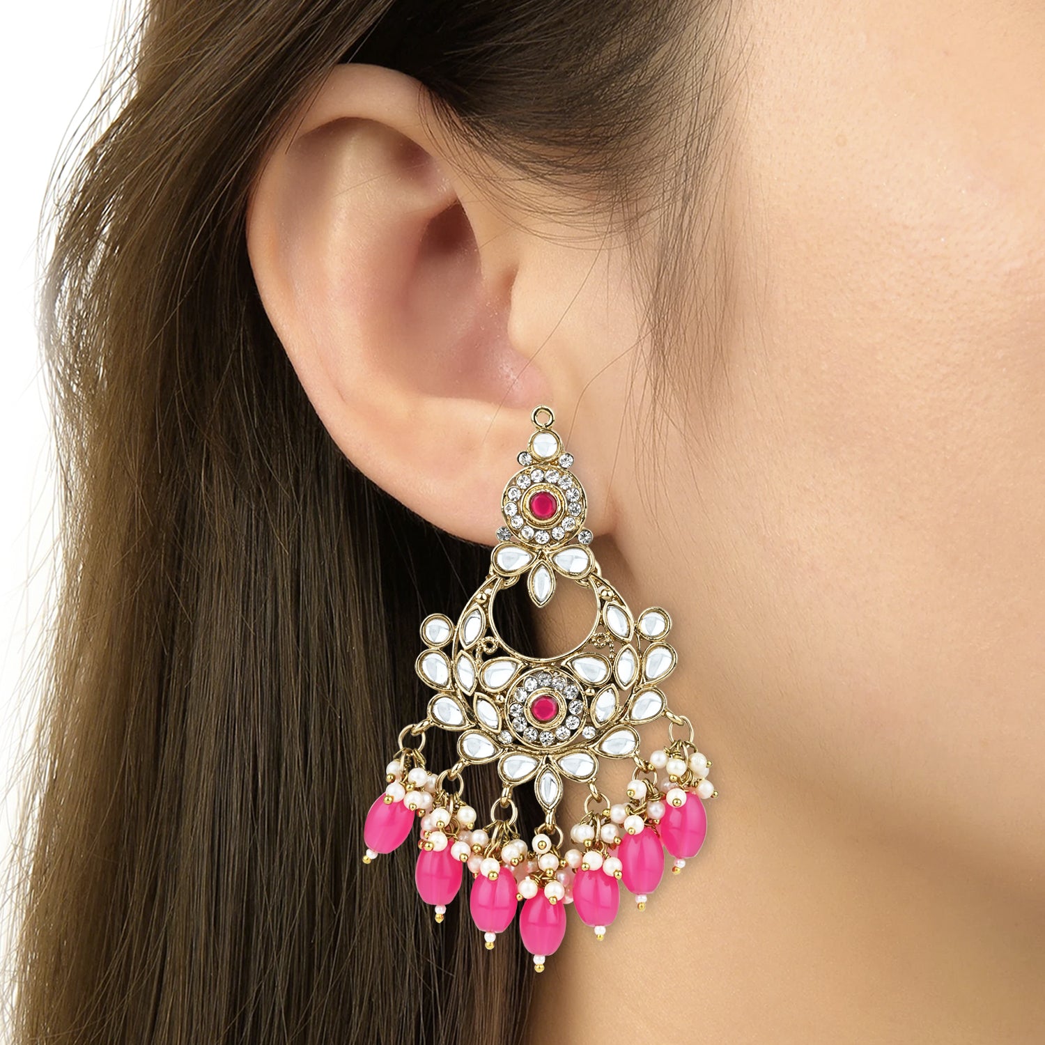 Safiya Rani Pink Earrings