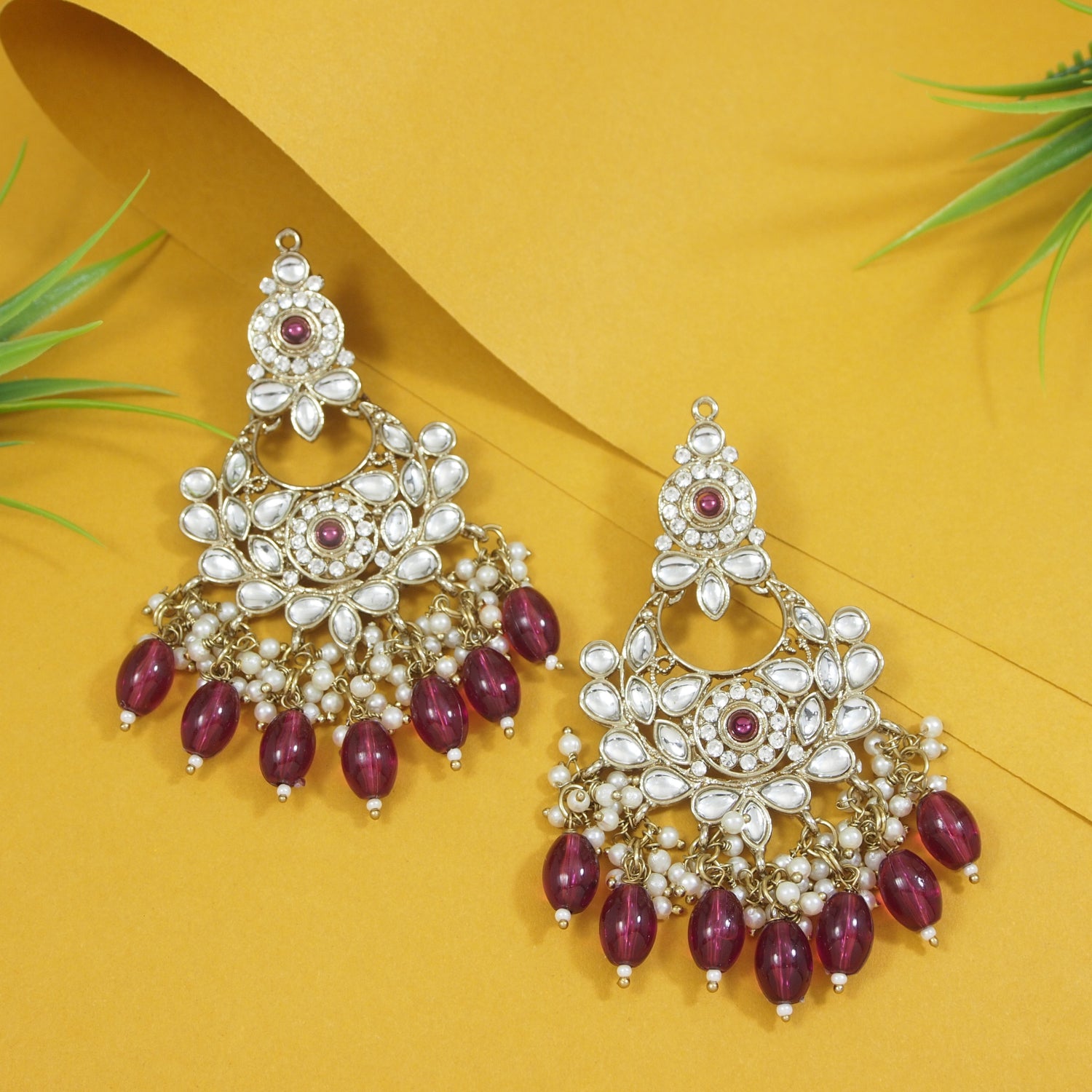 Safiya Wine Earrings