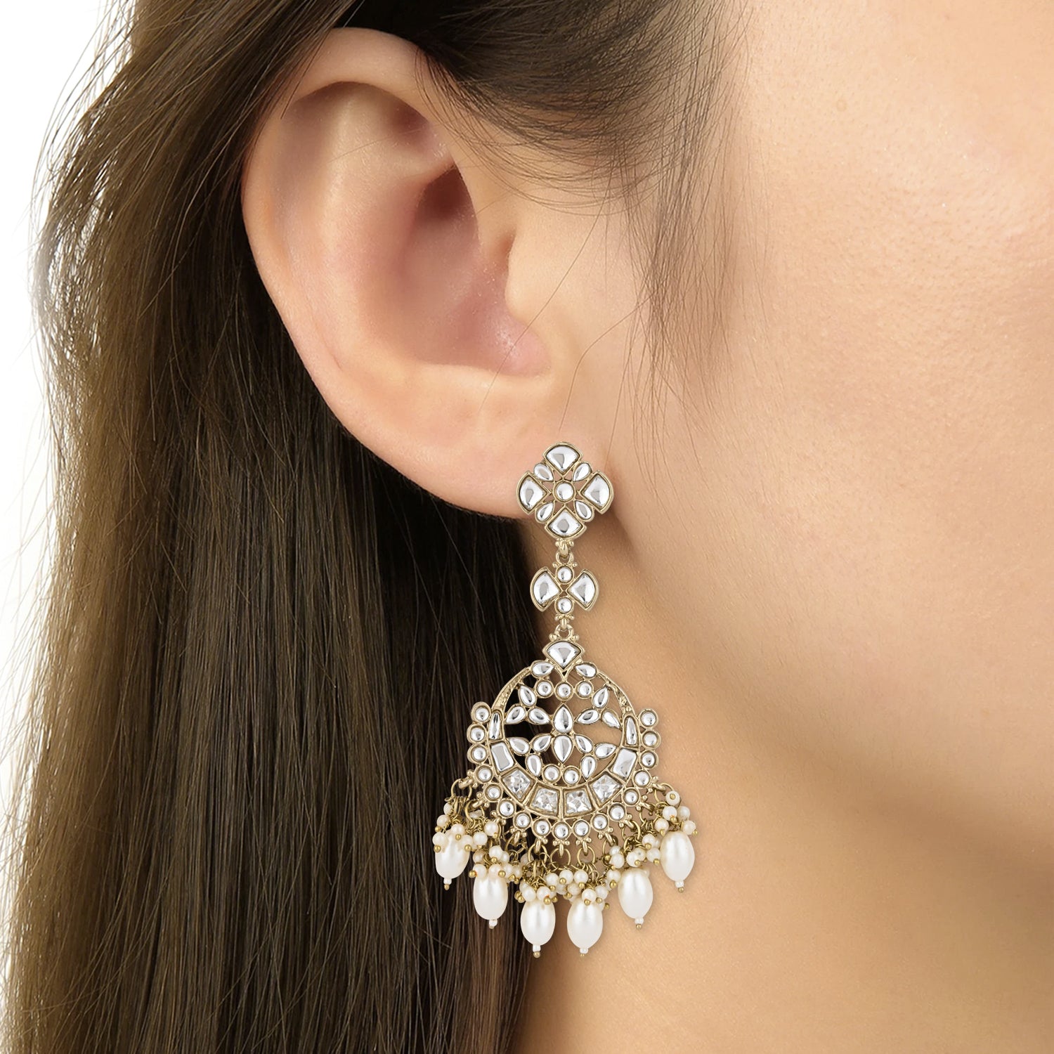 Laila White Earrings