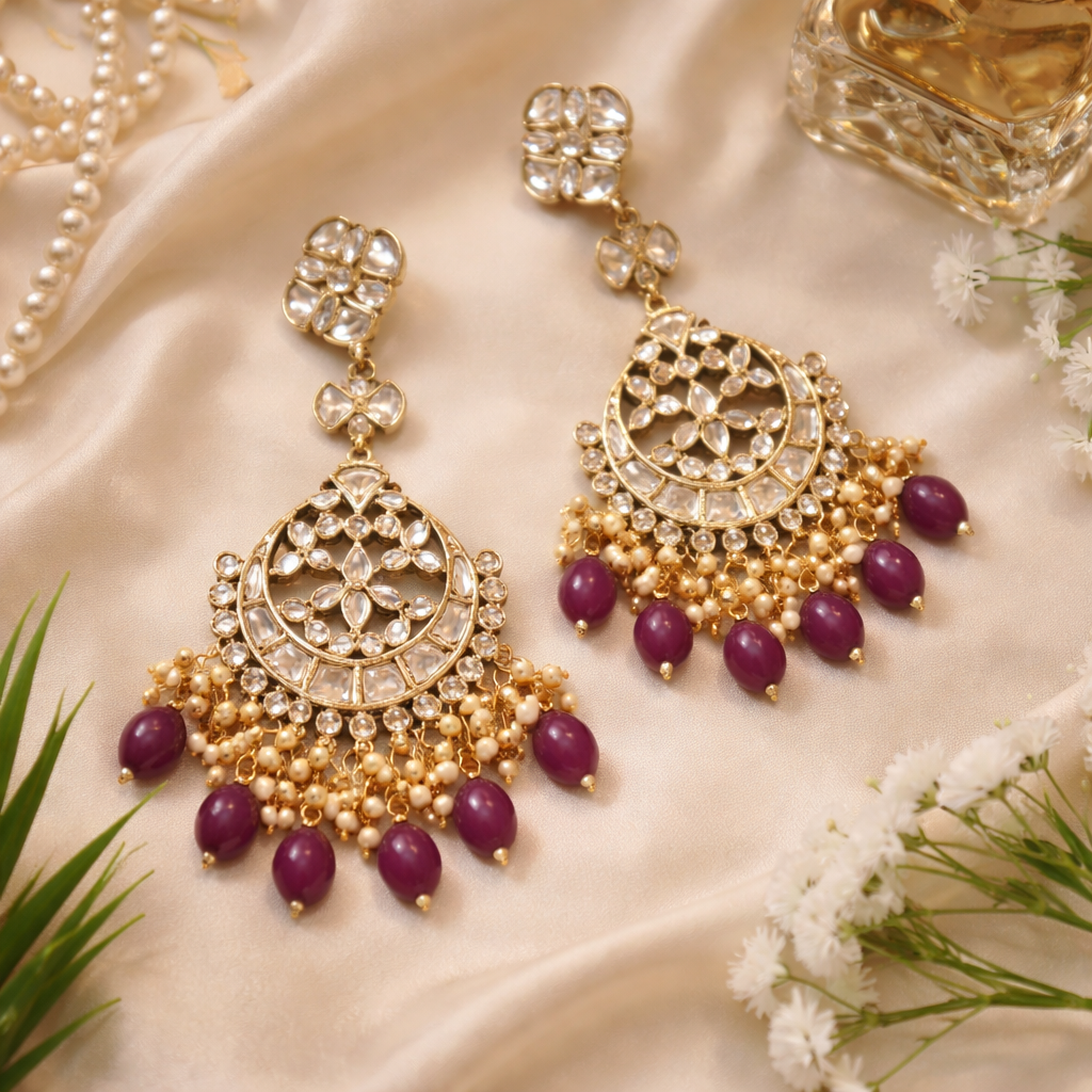 Laila Wine Earrings
