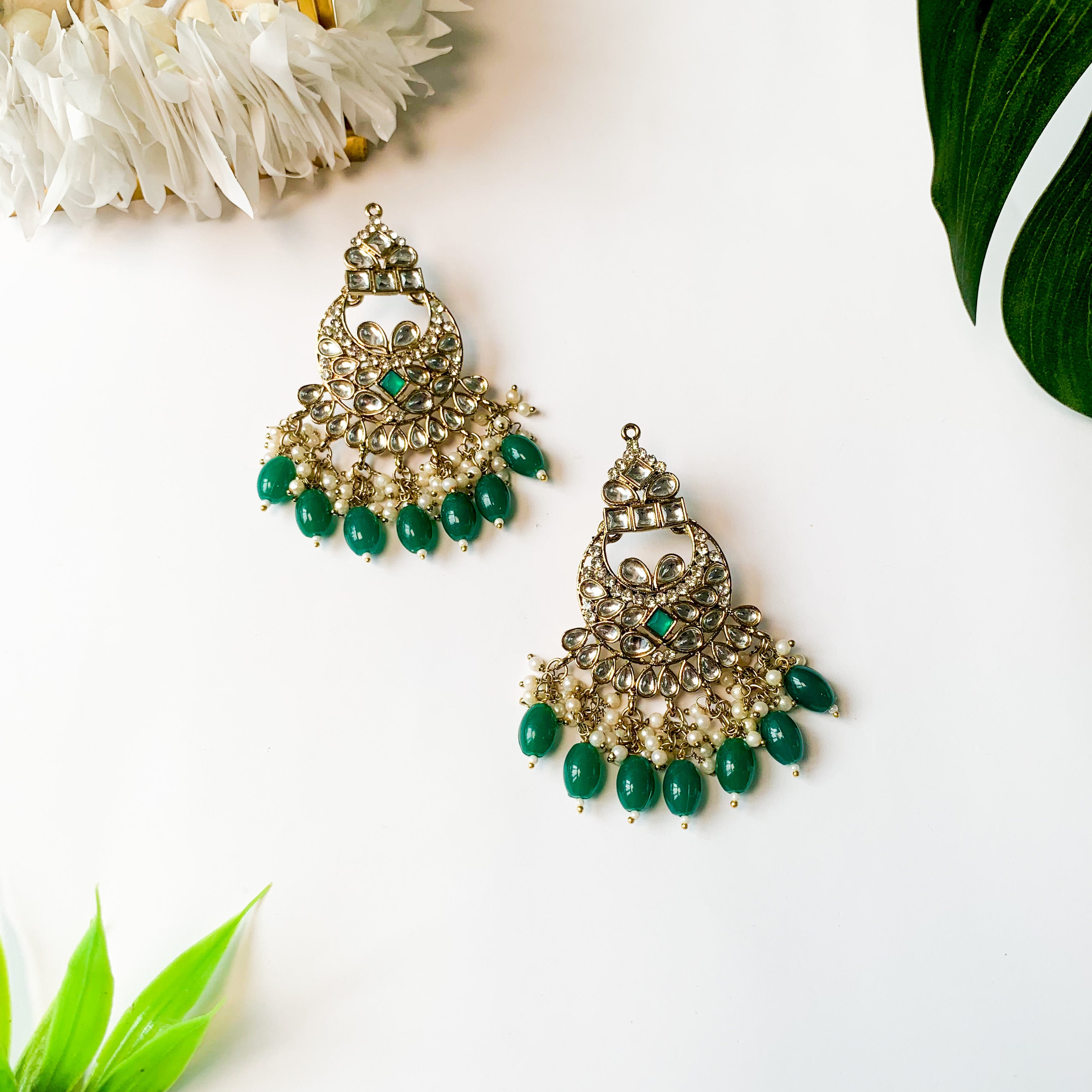 Ashvi Green Earrings