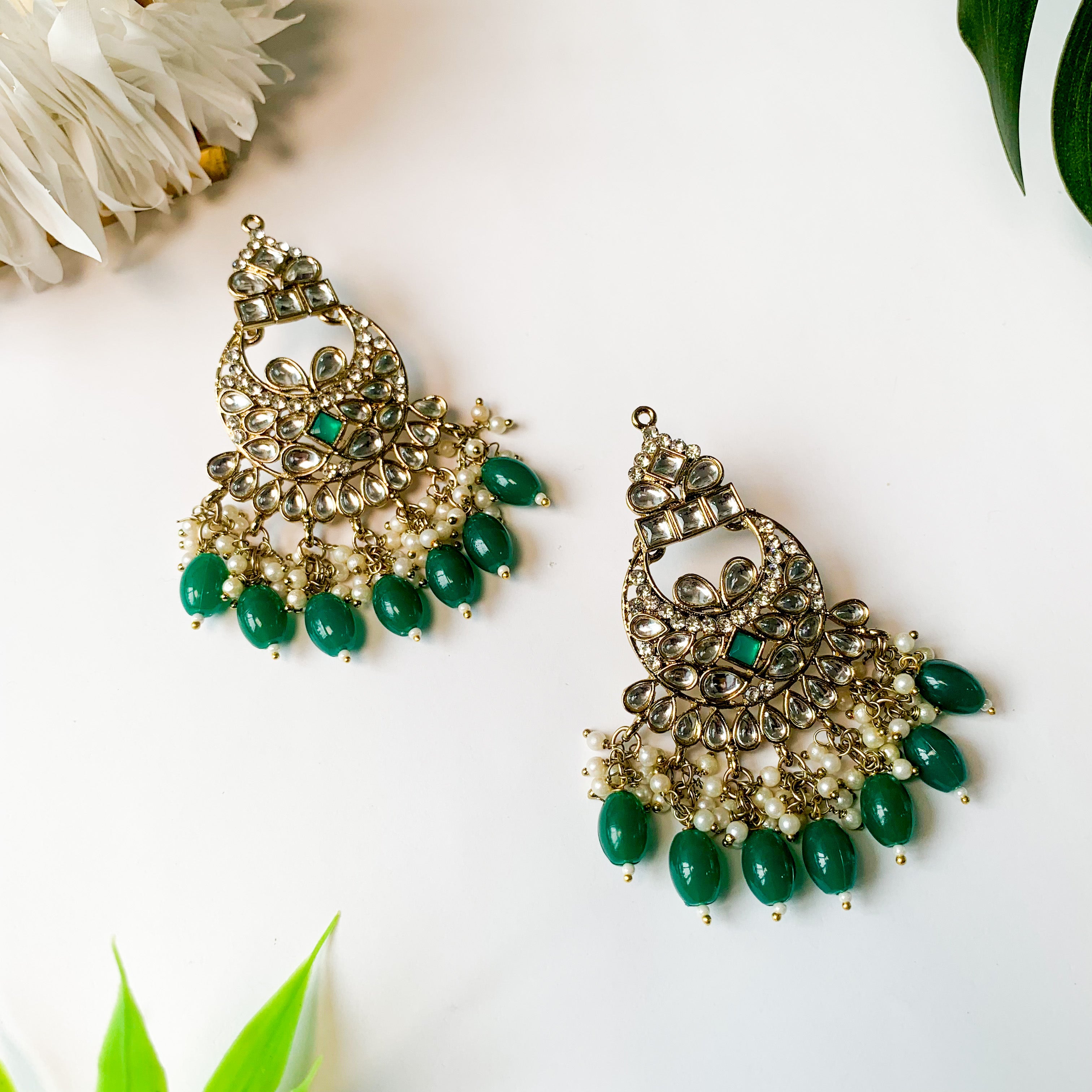 Ashvi Green Earrings