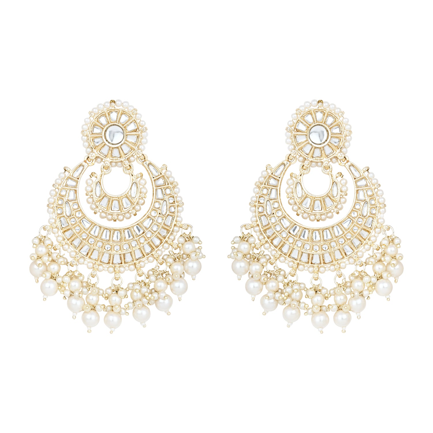 Mirha White Earrings