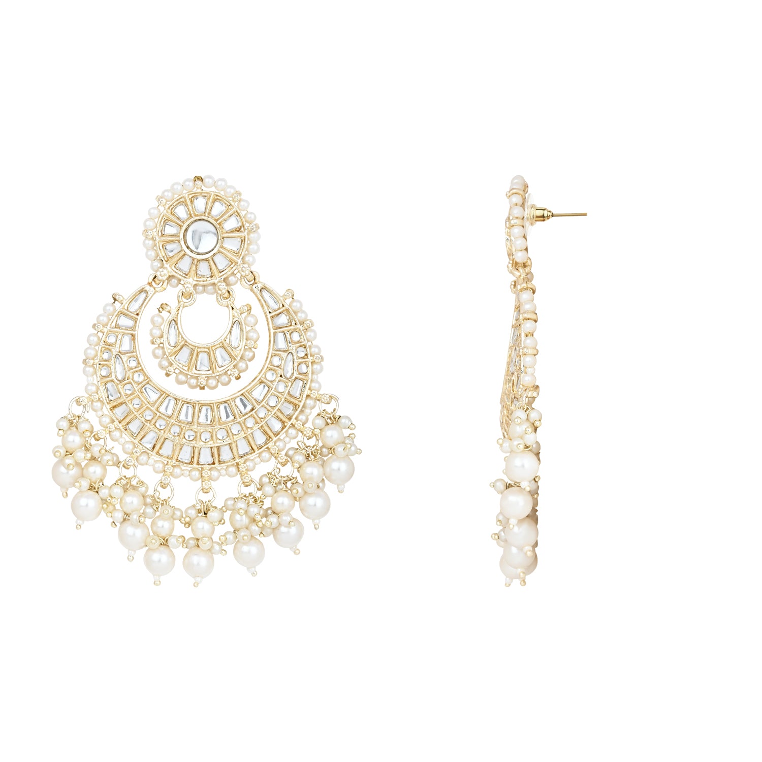 Mirha White Earrings