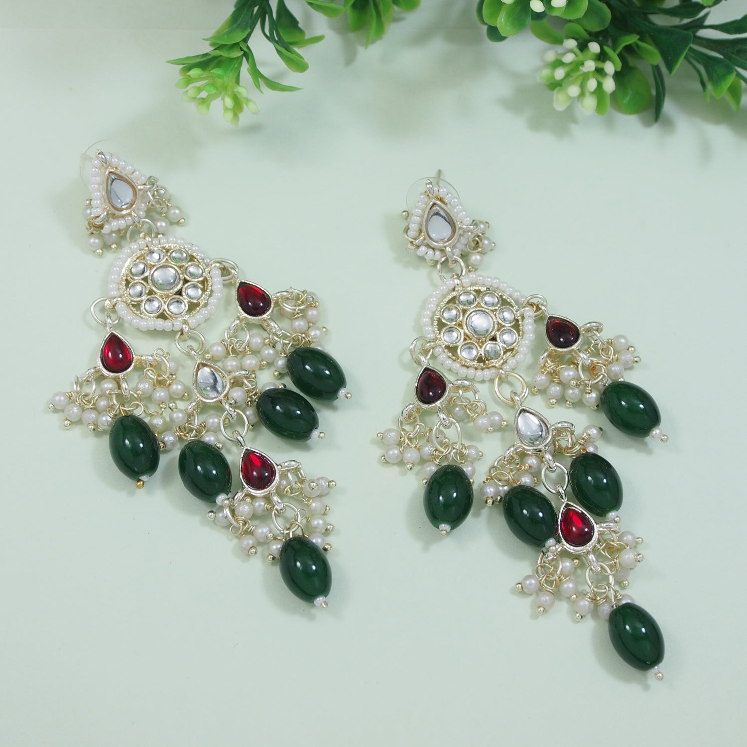Reyah Green Earrings