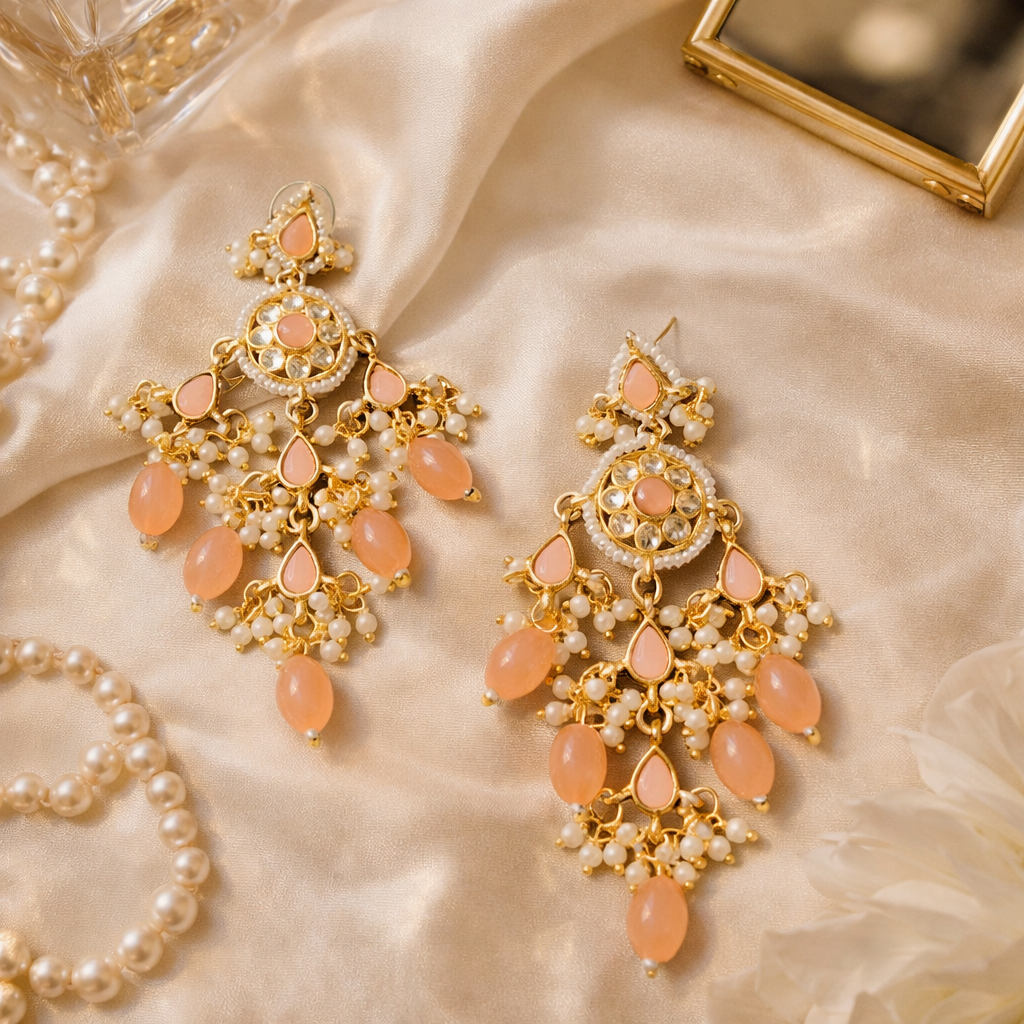 Reyah Peach Earrings