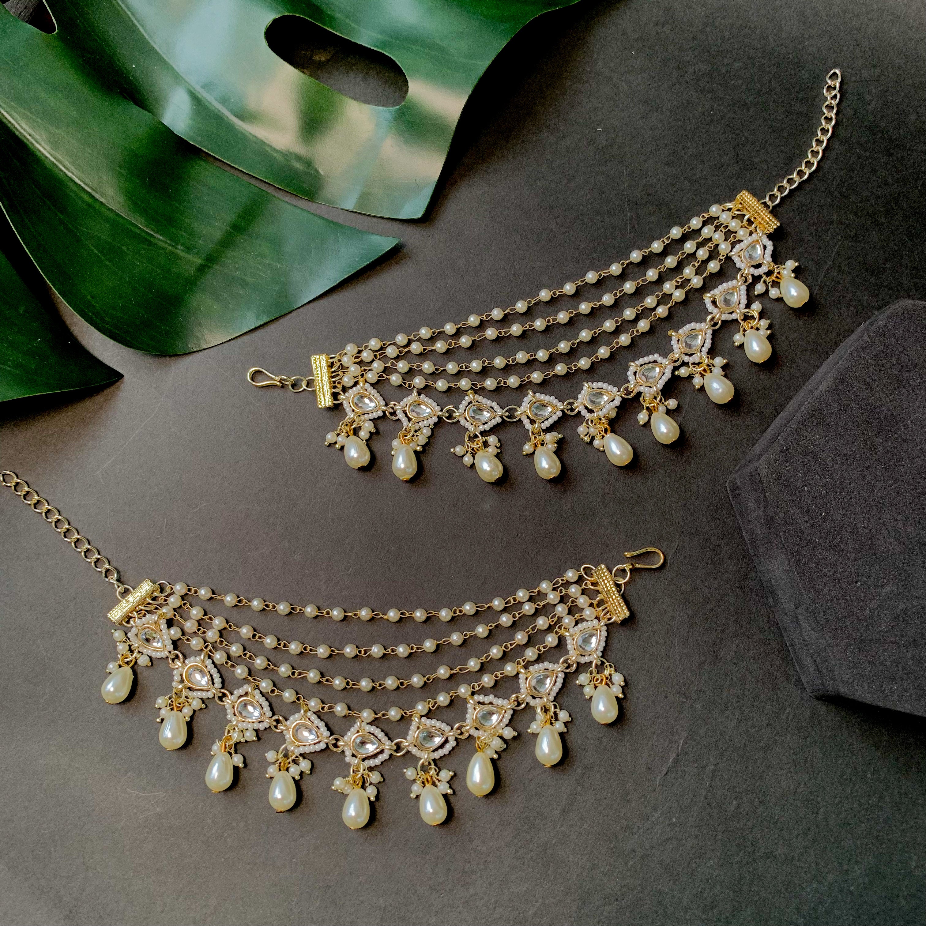 Amishi White EarChain