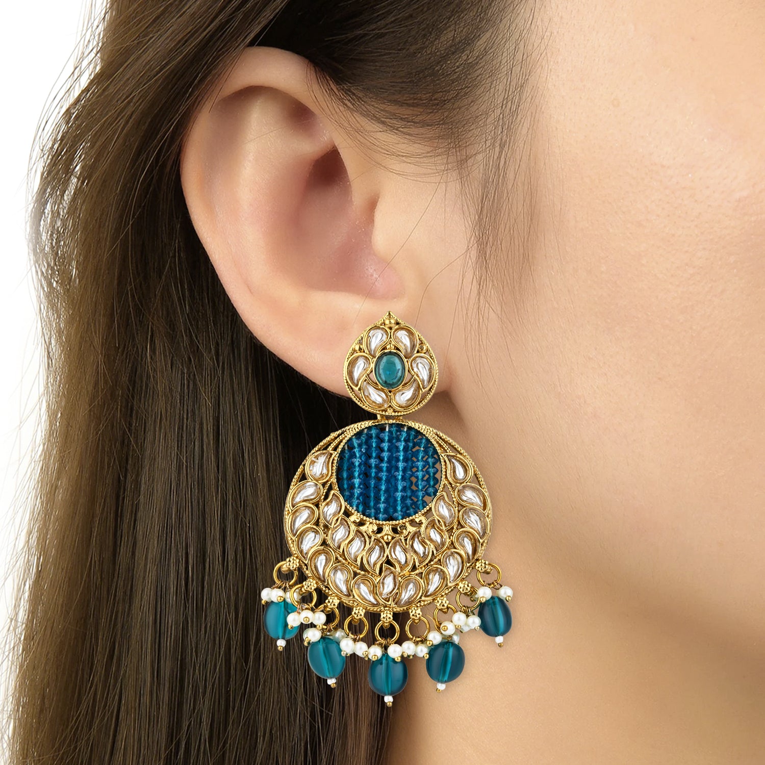 Mrinal Peacock Green Earrings