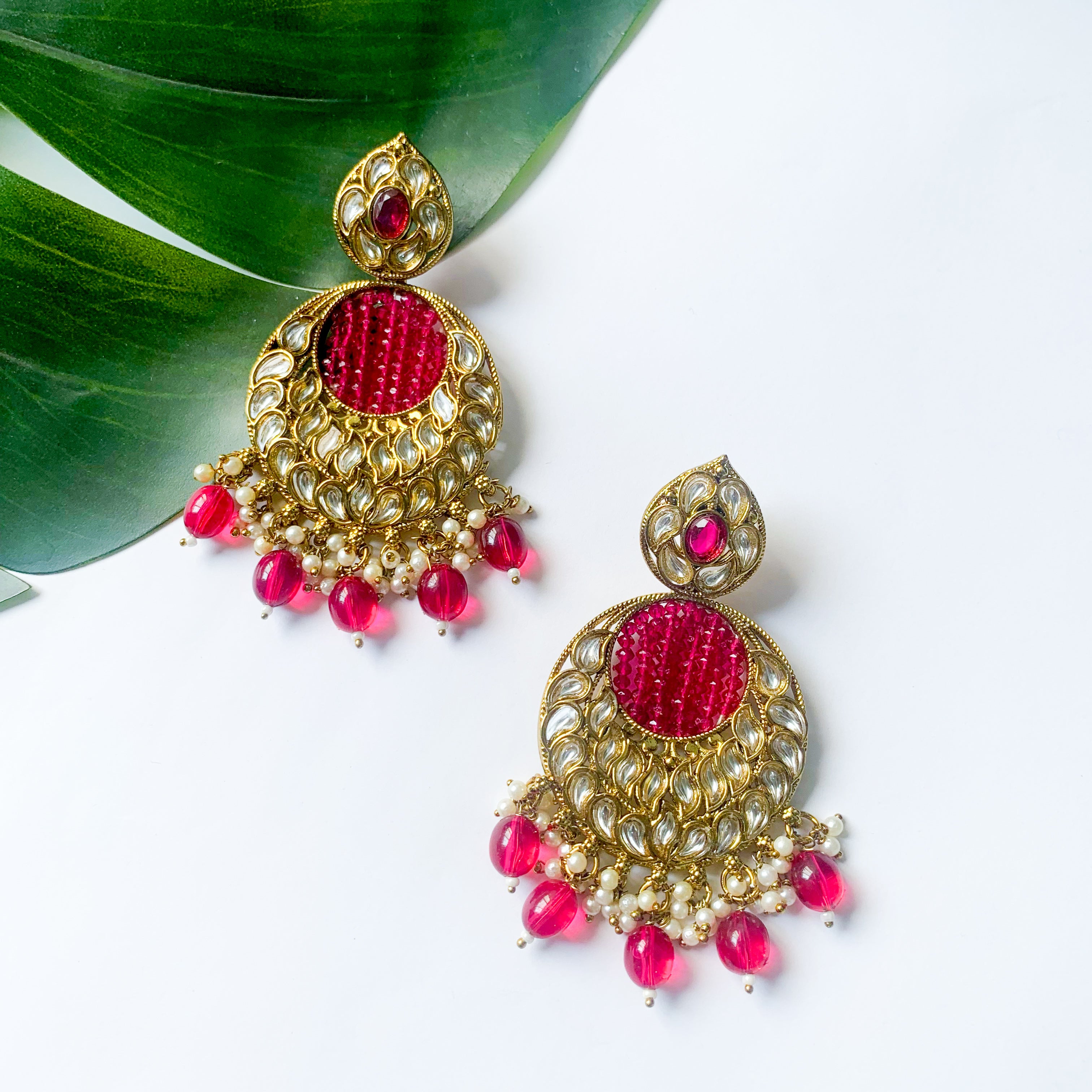 Mrinal Pink Earrings