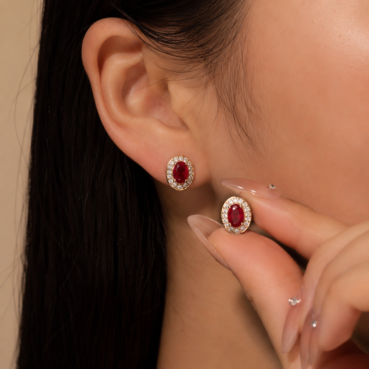 Jiya Red Studs
