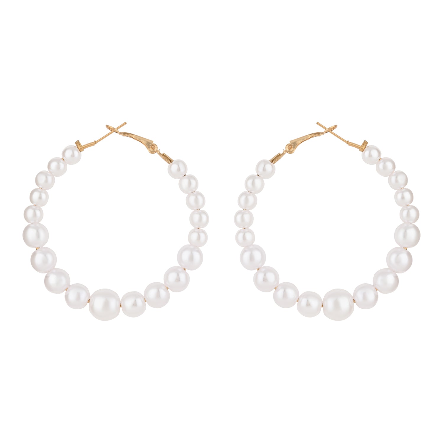 Solena White Hoop Earrings