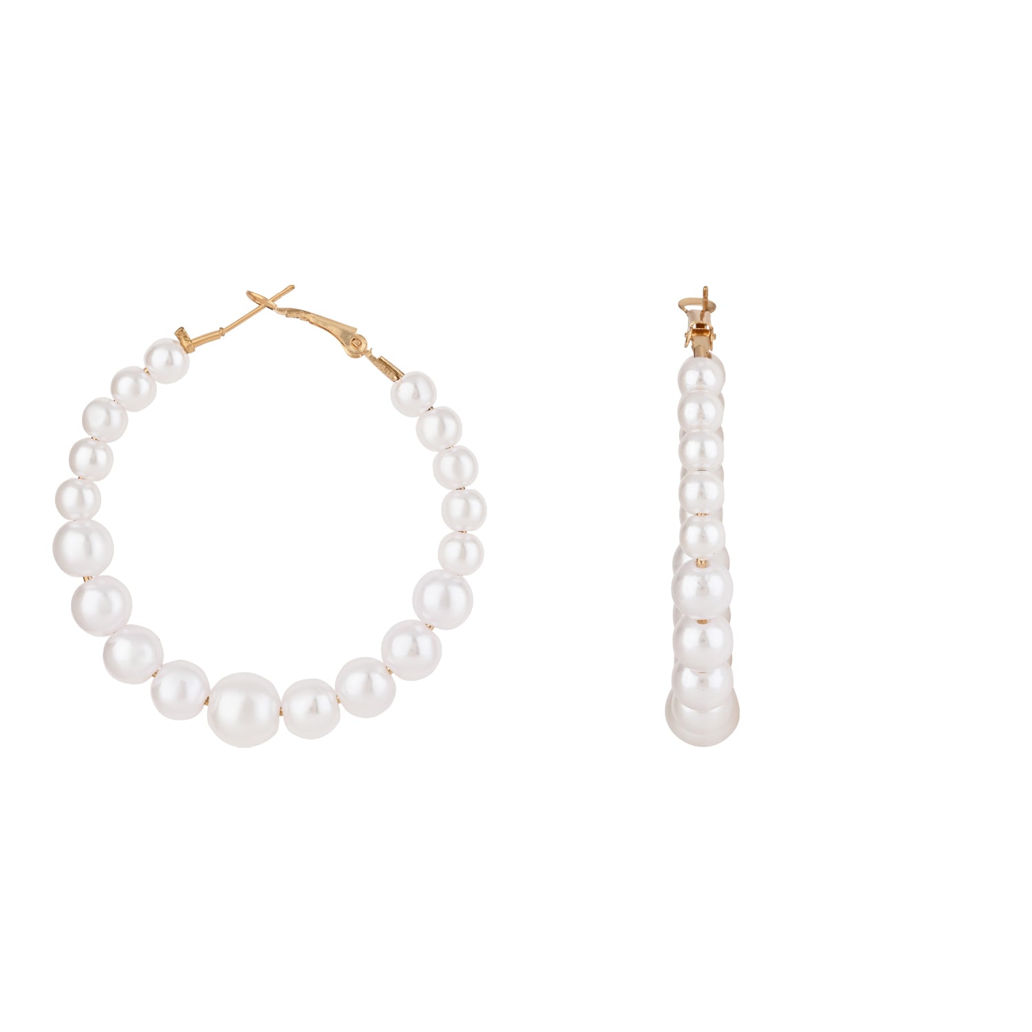 Solena White Hoop Earrings