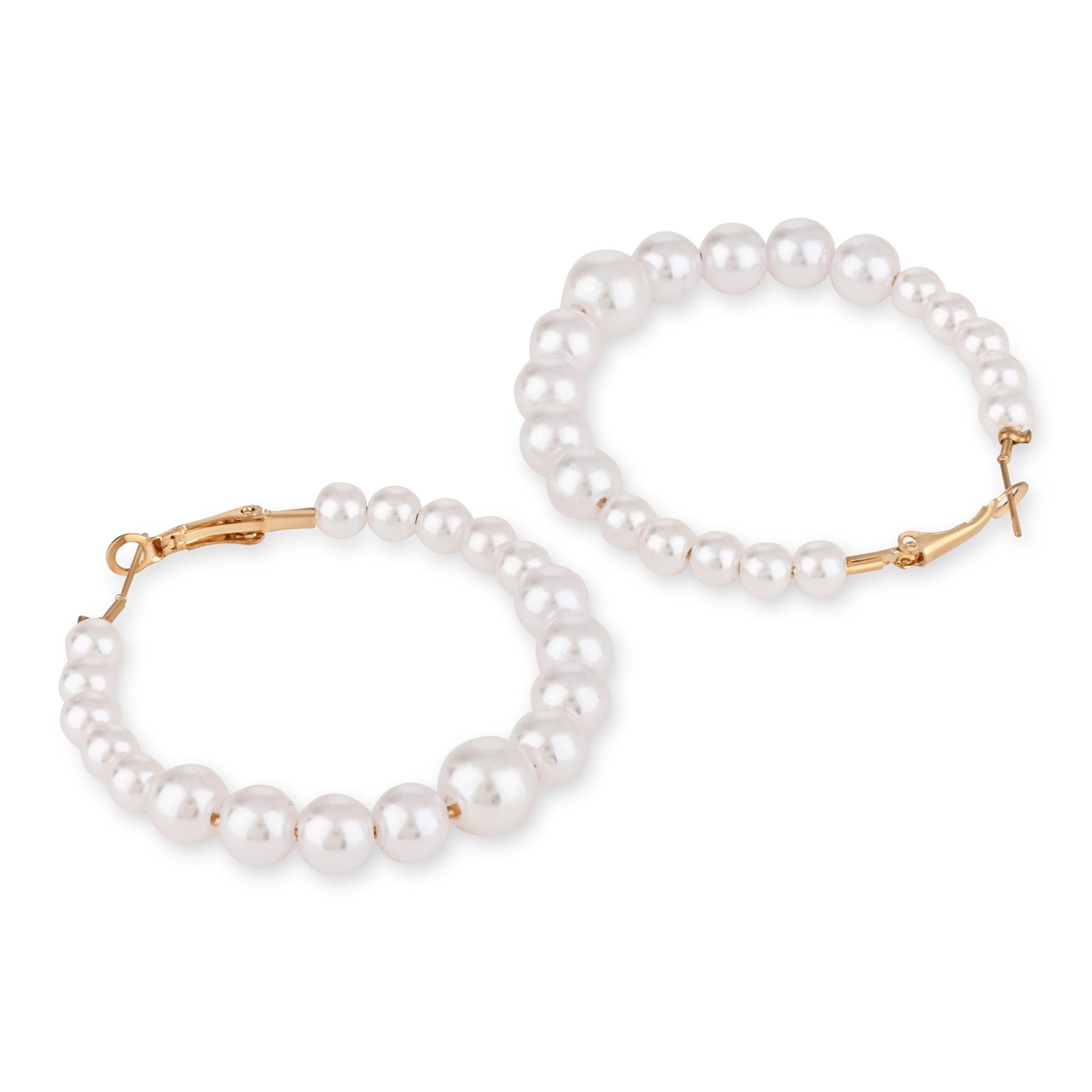 Solena White Hoop Earrings