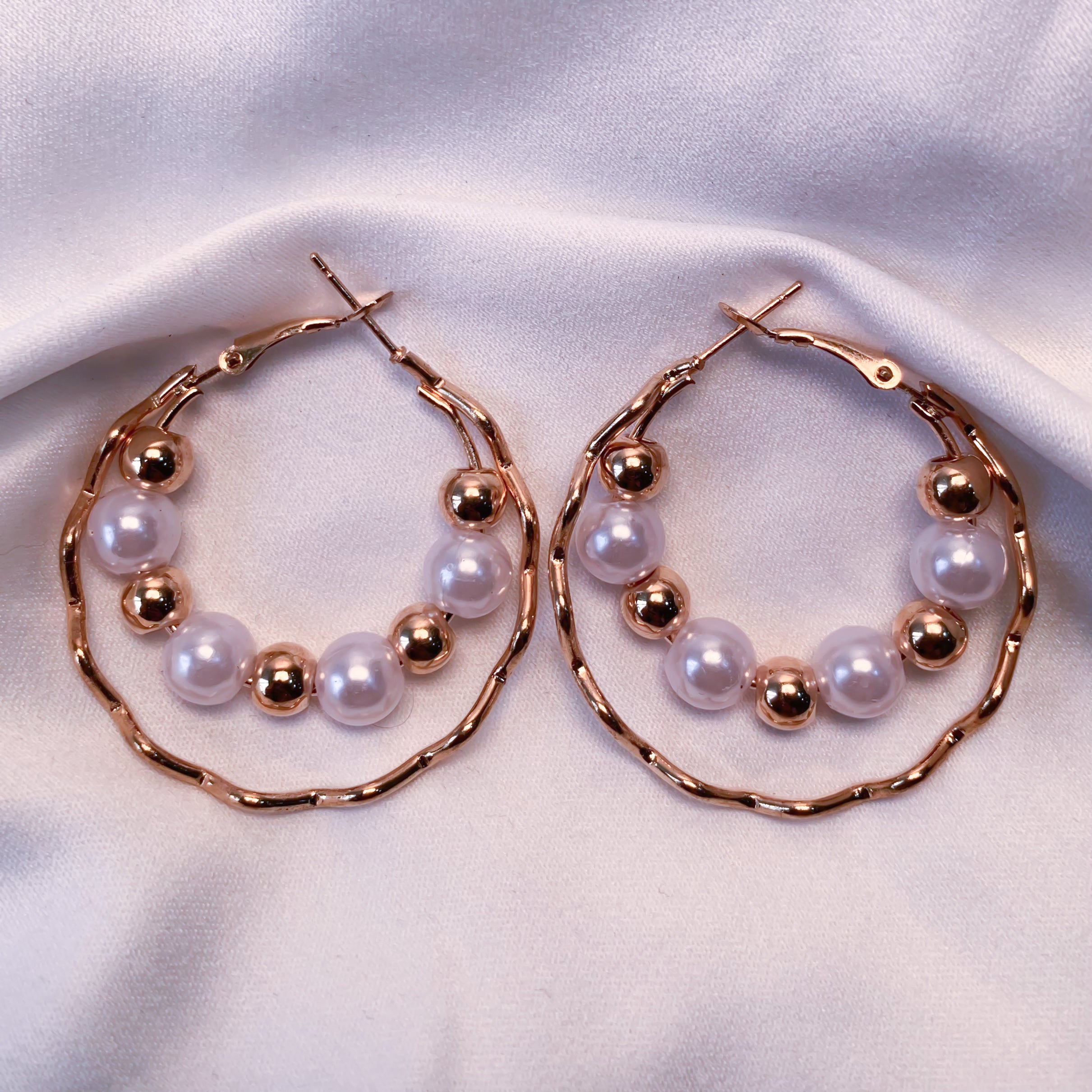 Trivia White Hoop Earrings