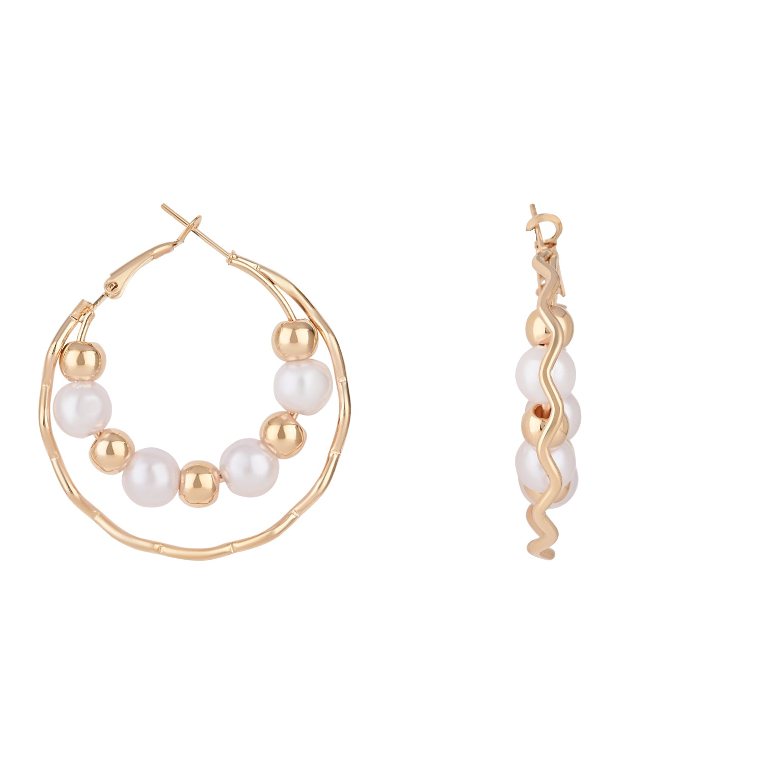 Trivia White Hoop Earrings