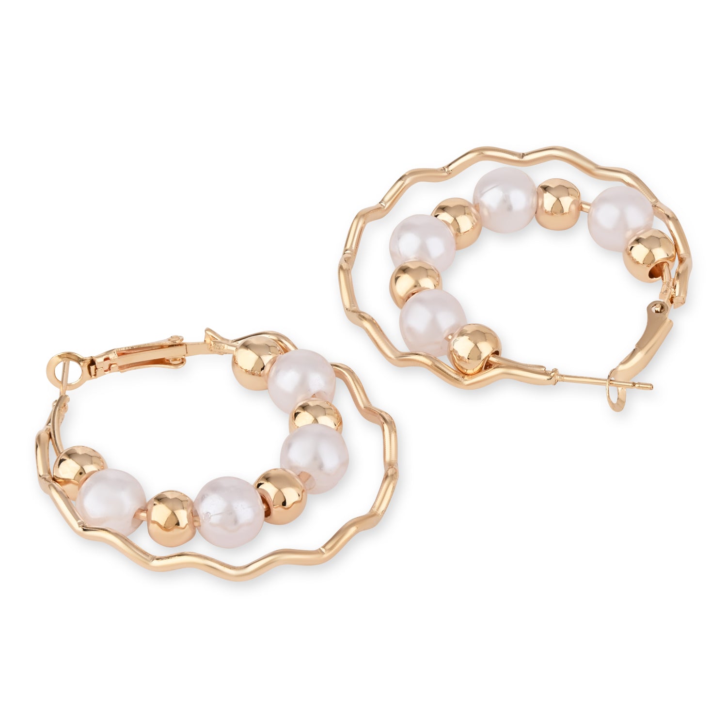 Trivia White Hoop Earrings