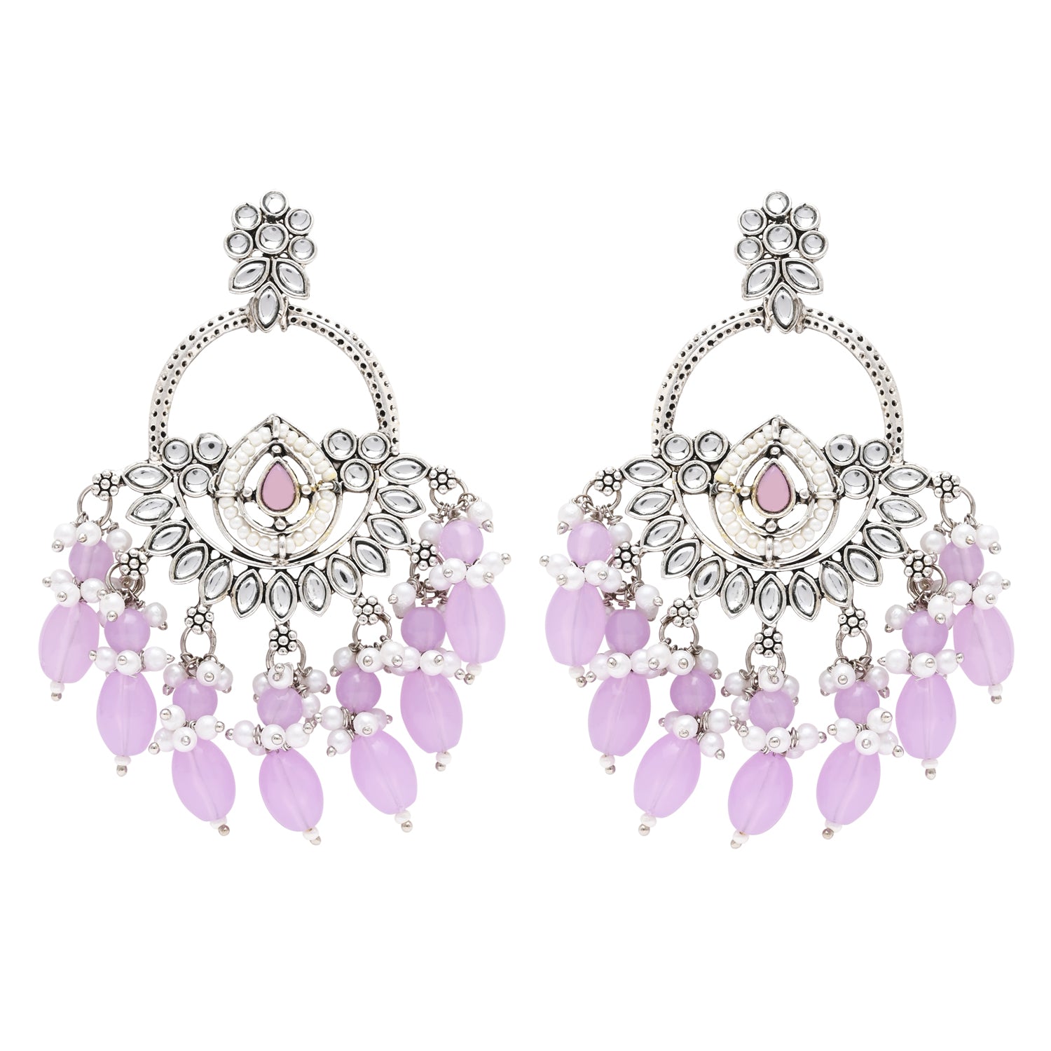 Mridhi Silver Purple Earrings