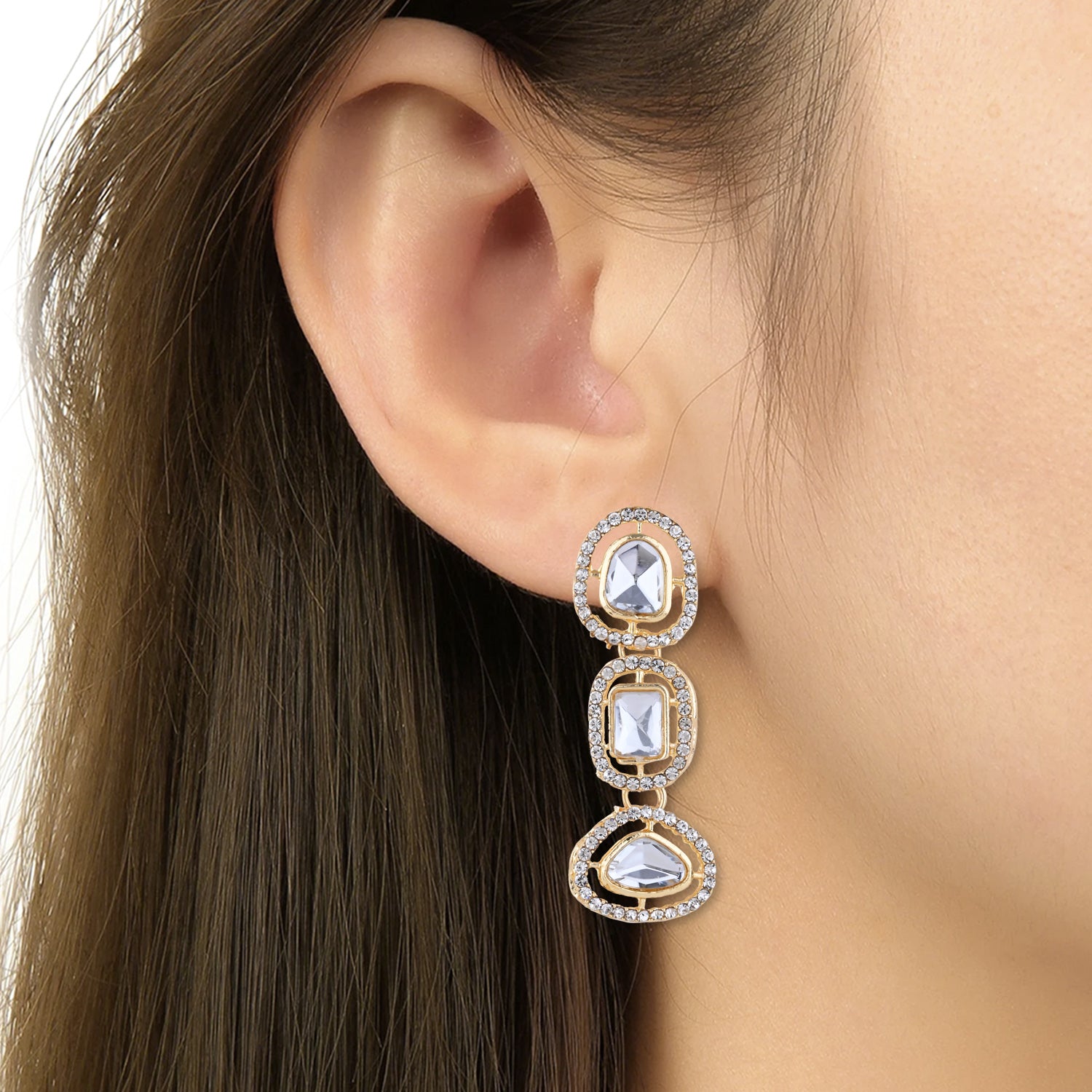 Yatika White Earrings