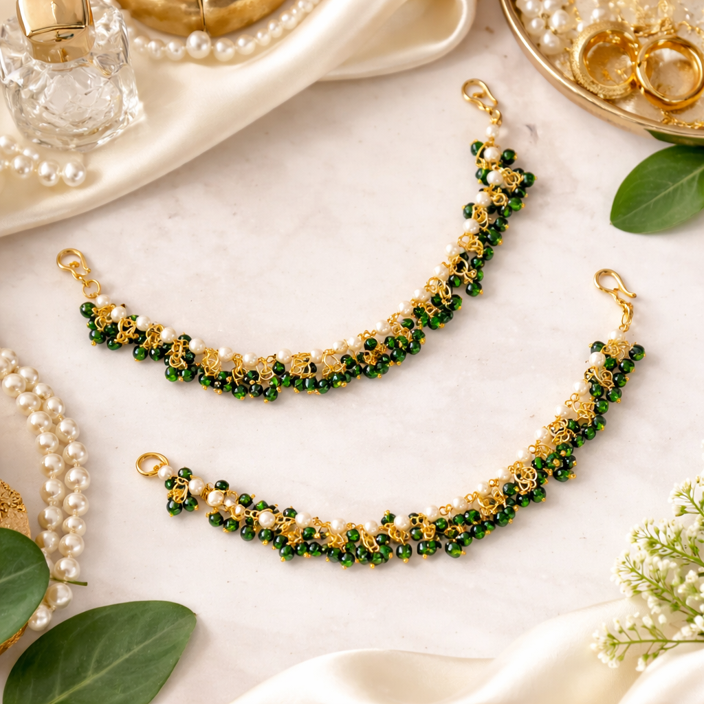 Sabisaachi Green Single Line Earchain