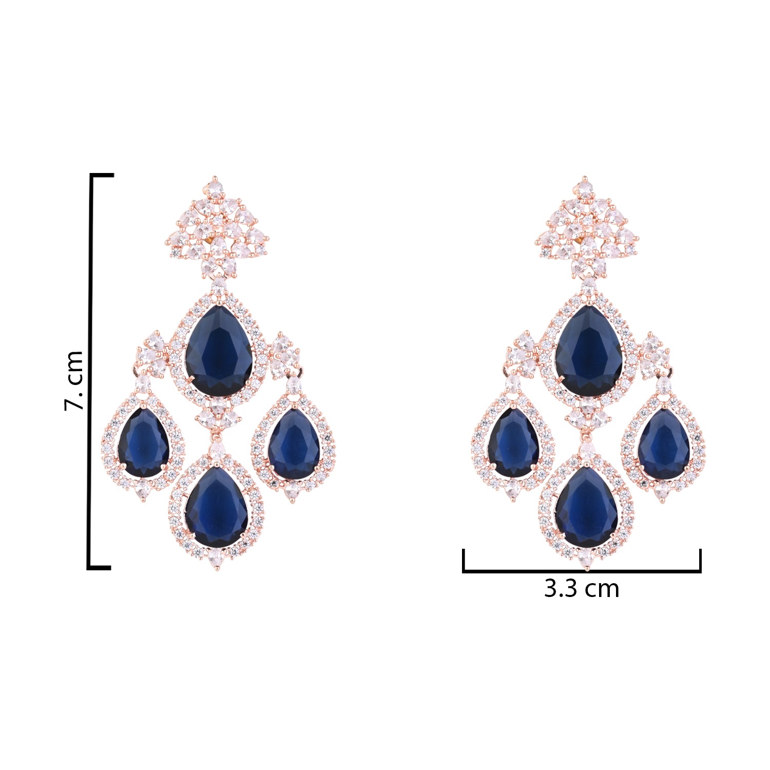 Shyla RoseGold Blue Earrings