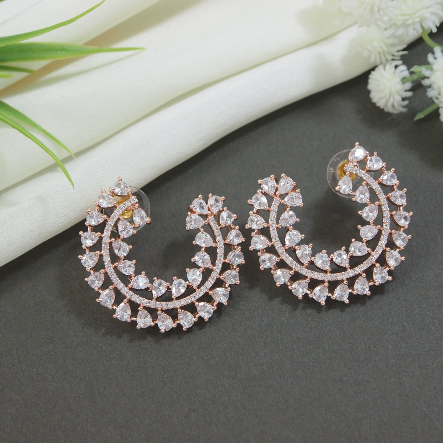 Elegant Crystal Studs with Mother's Day Card