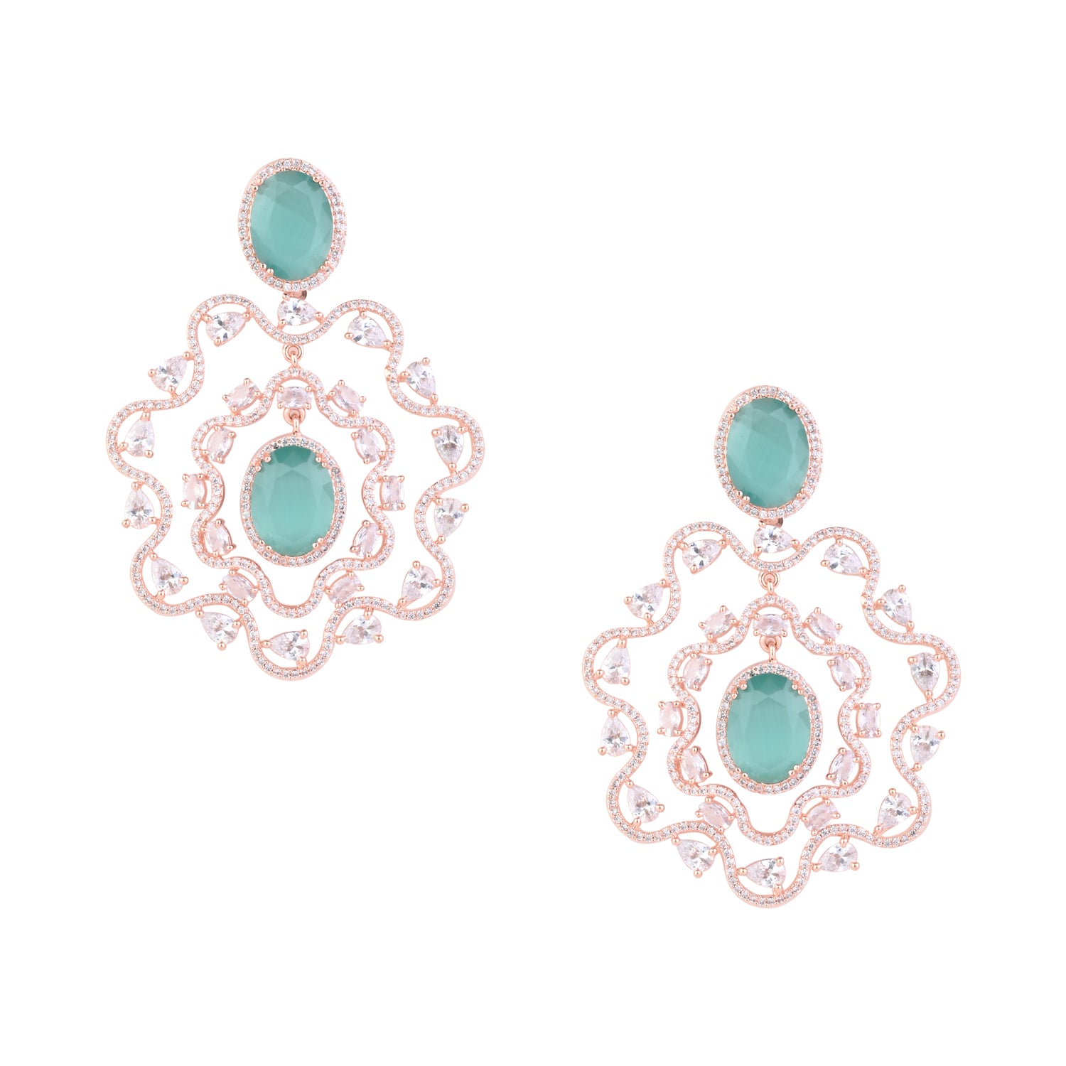 Nathalia Rosegold Mint Earrings