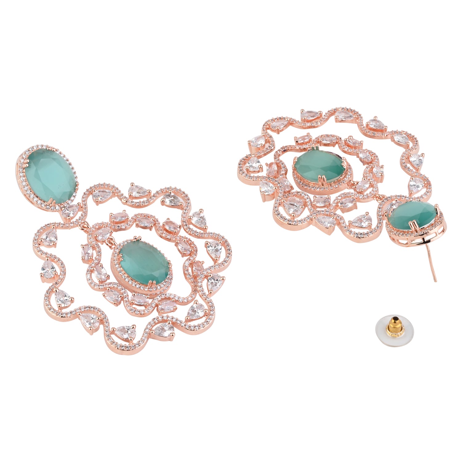 Nathalia Rosegold Mint Earrings