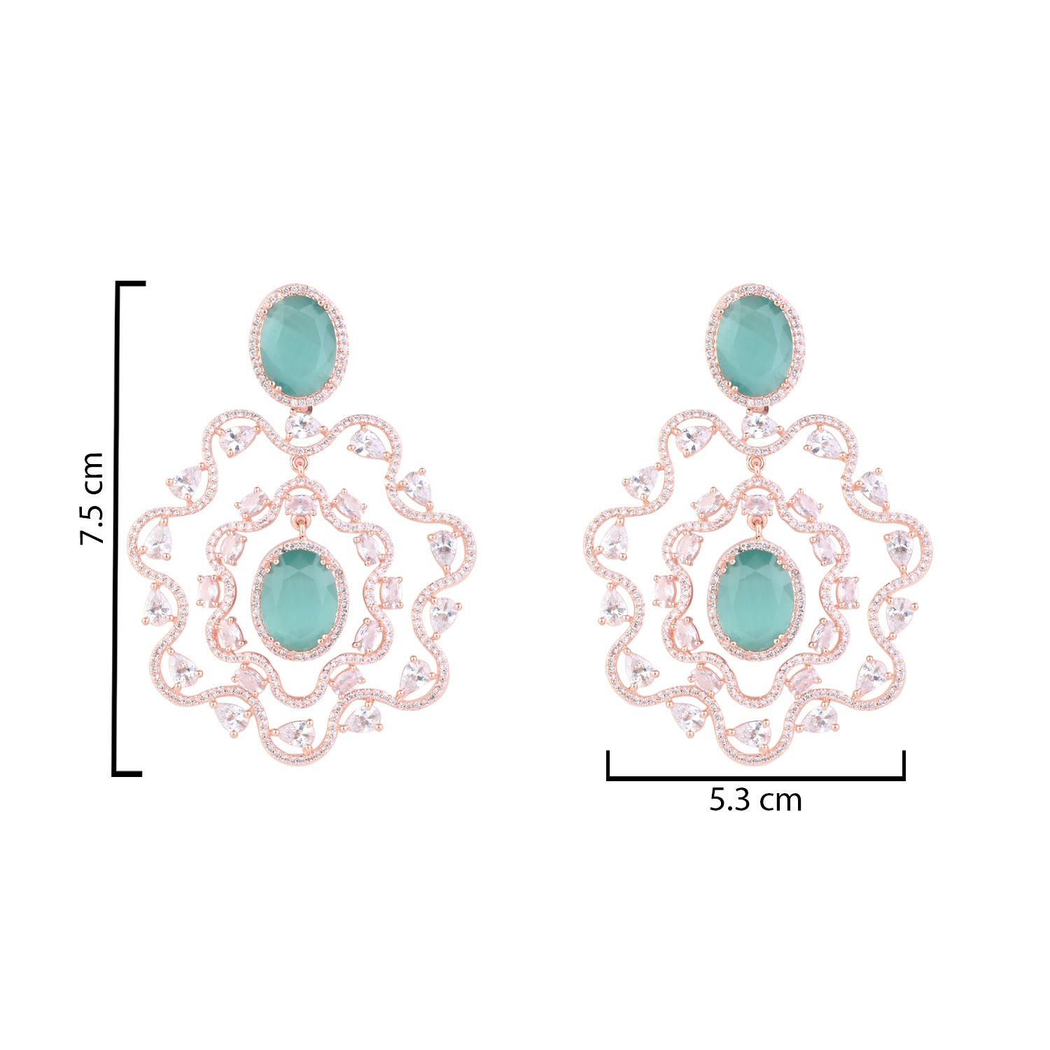 Nathalia Rosegold Mint Earrings