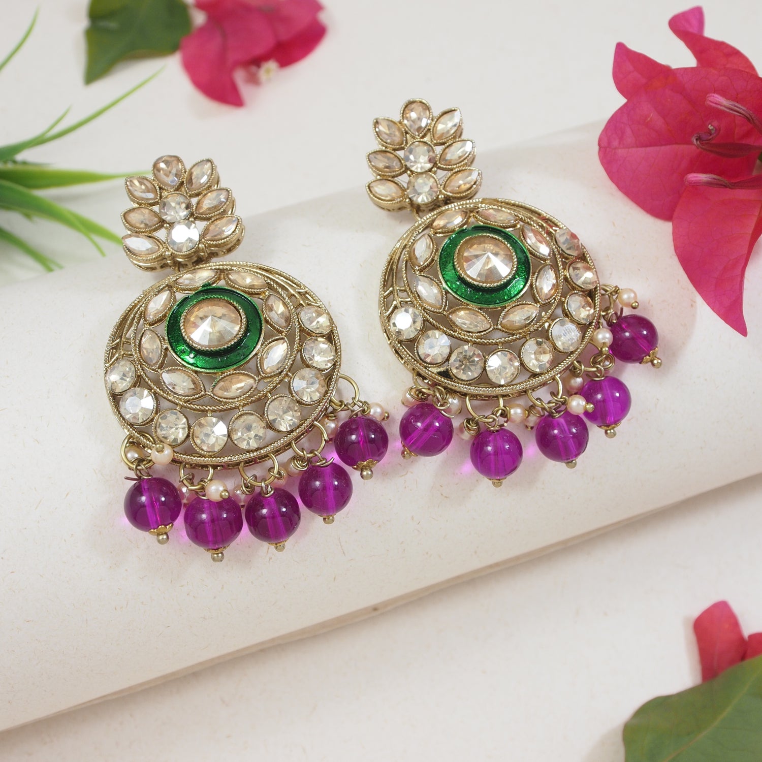 Aadriti Wine Earrings