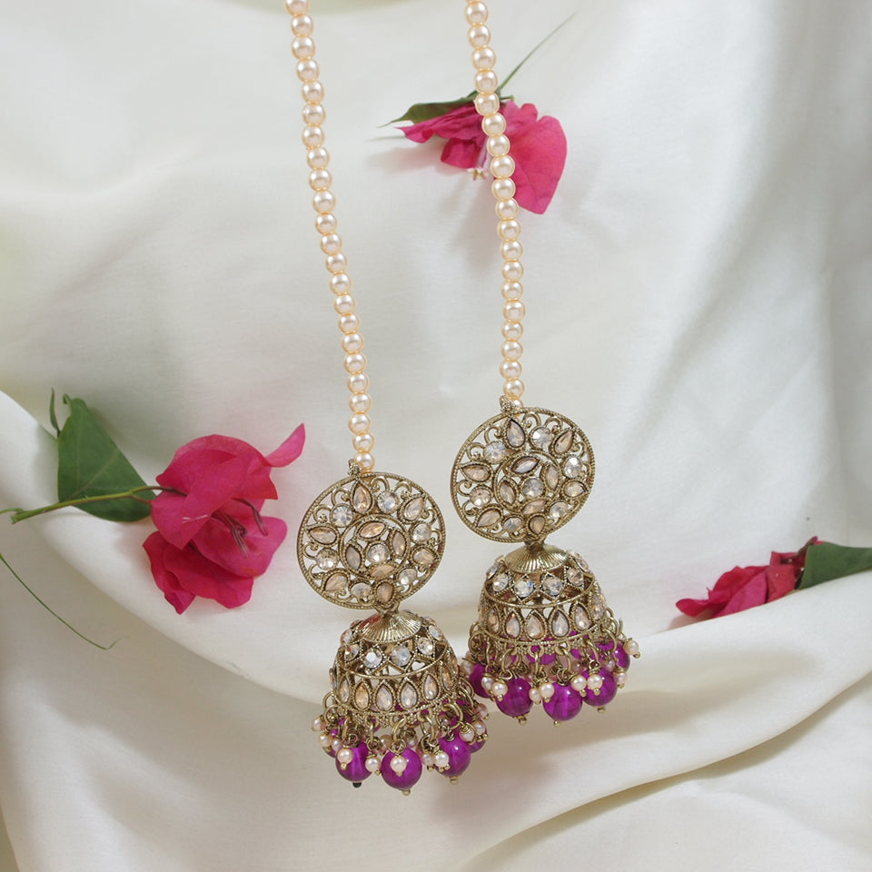 Vaishali Purple Earrings