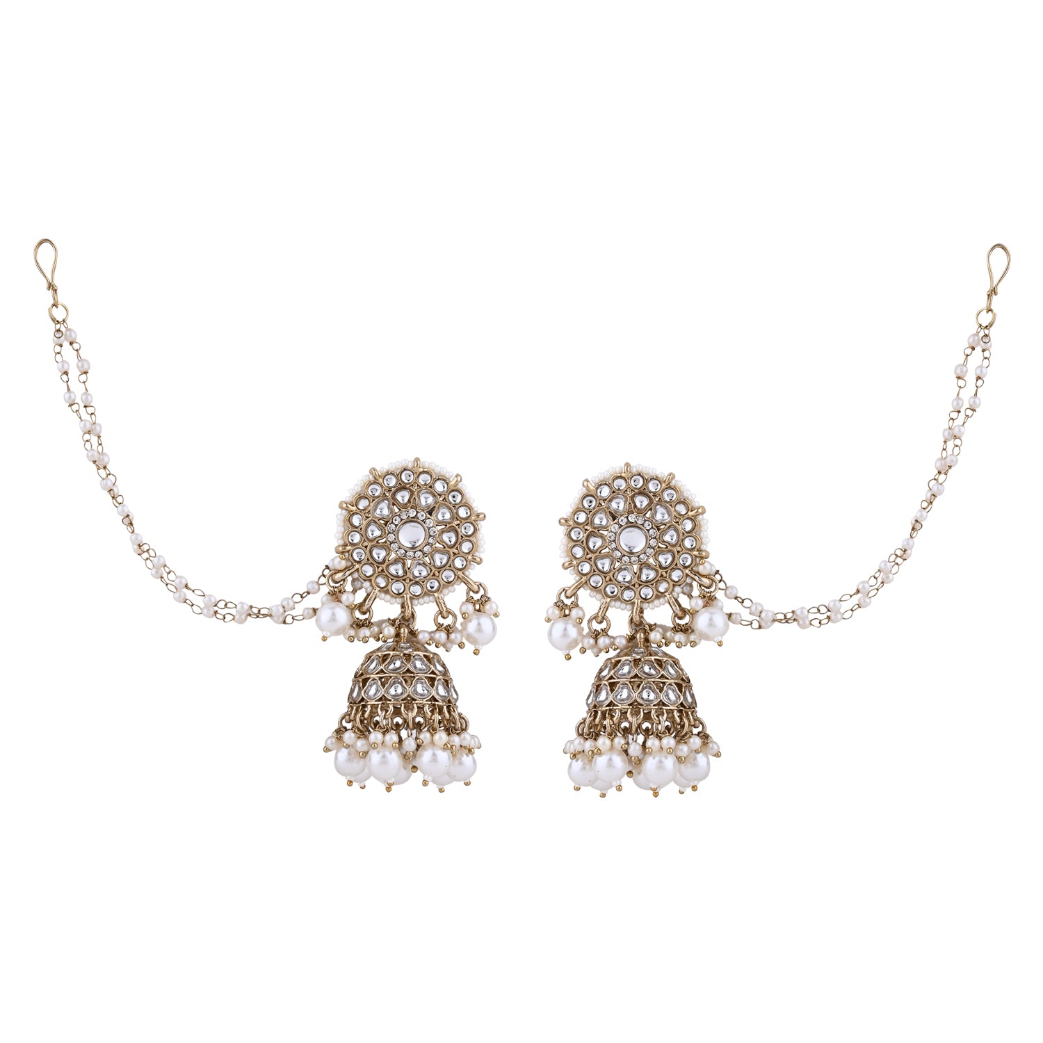Rahi White Earrings