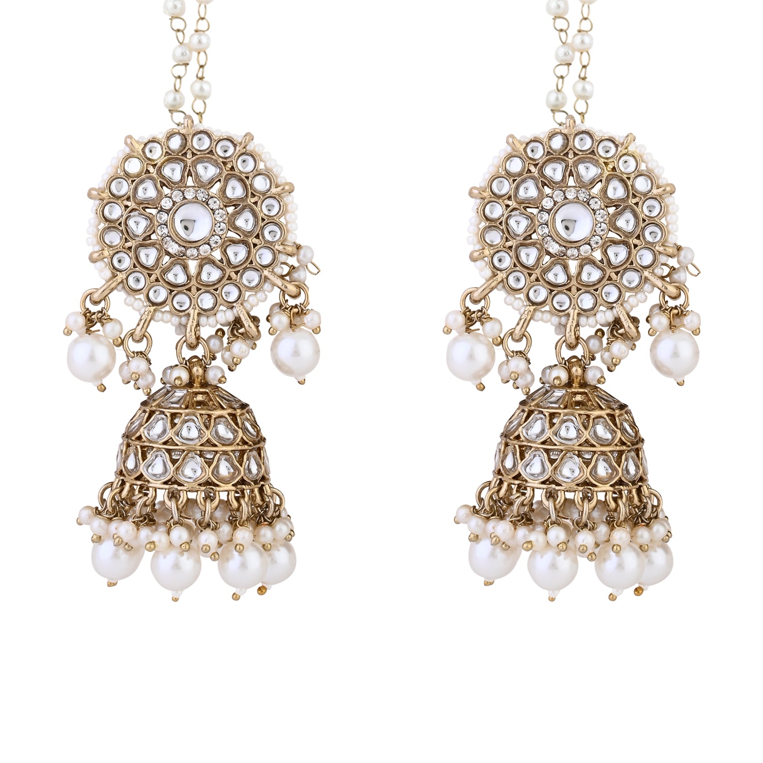 Rahi White Earrings