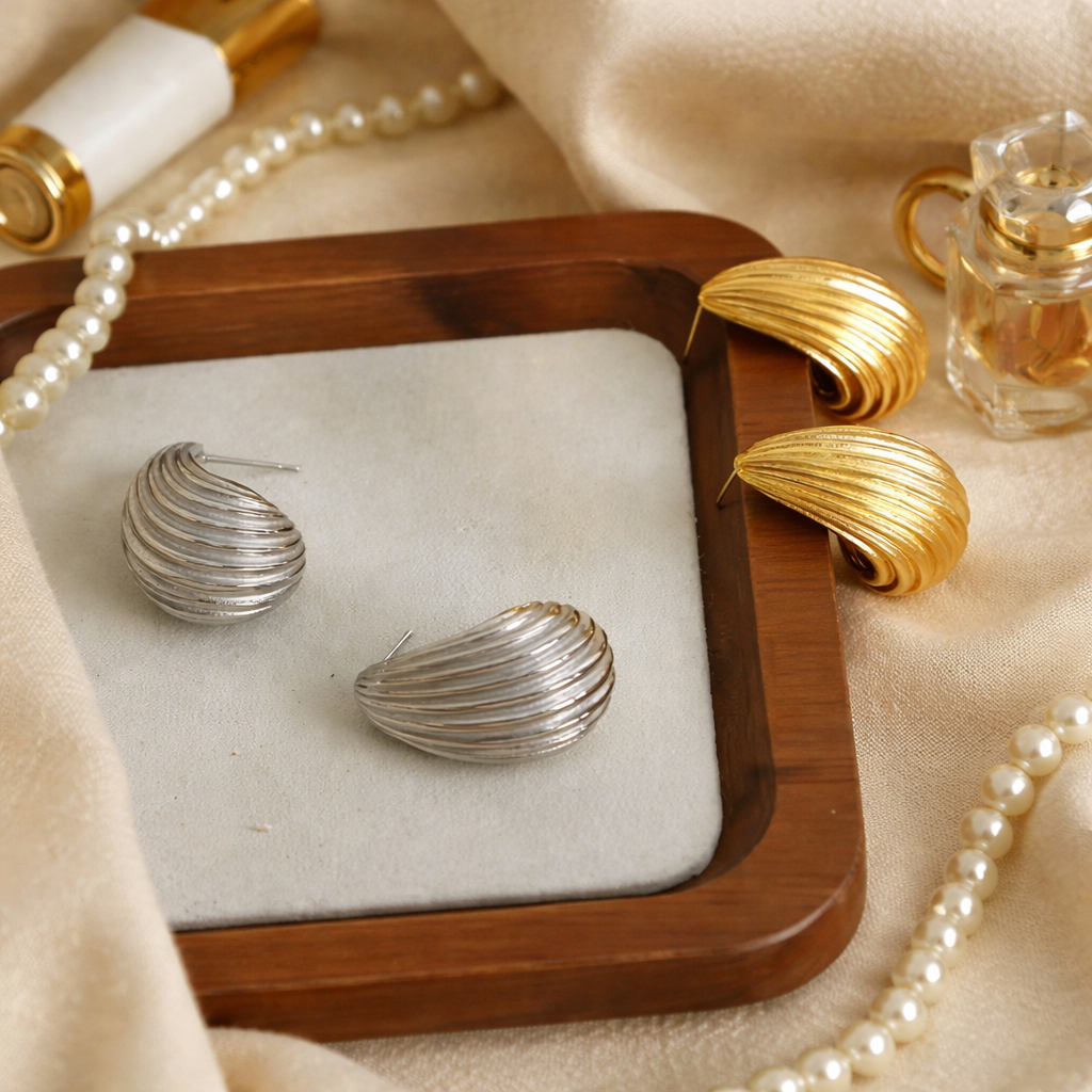 (Pack of 2) Golden & Silver Studs