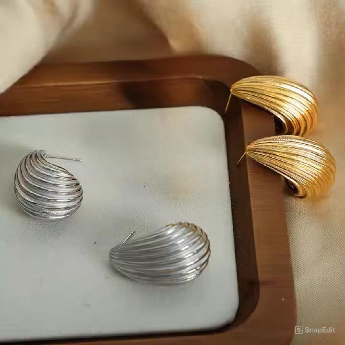 (Pack of 2) Golden & Silver Studs