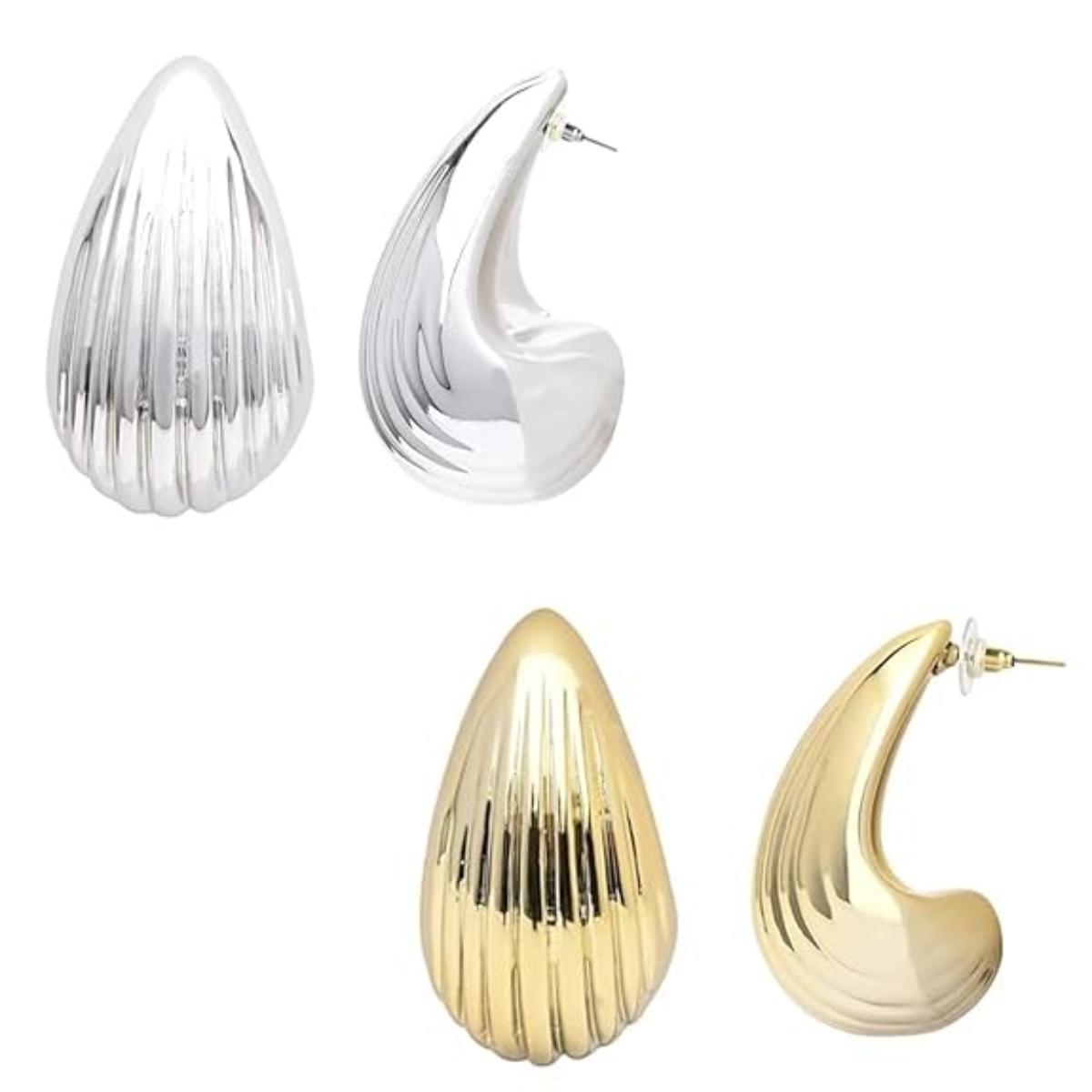 (Pack of 2) Golden & Silver Studs