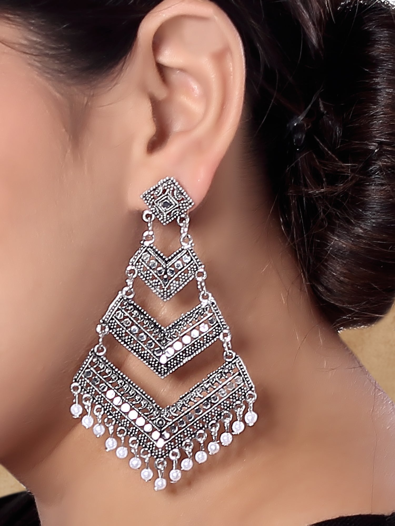 Liva Oxidised Earrings