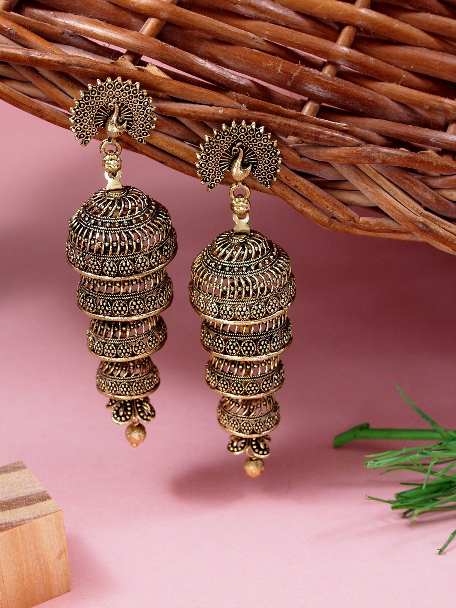 (Pack of 2) Silver & Gold Oxidised Earrings