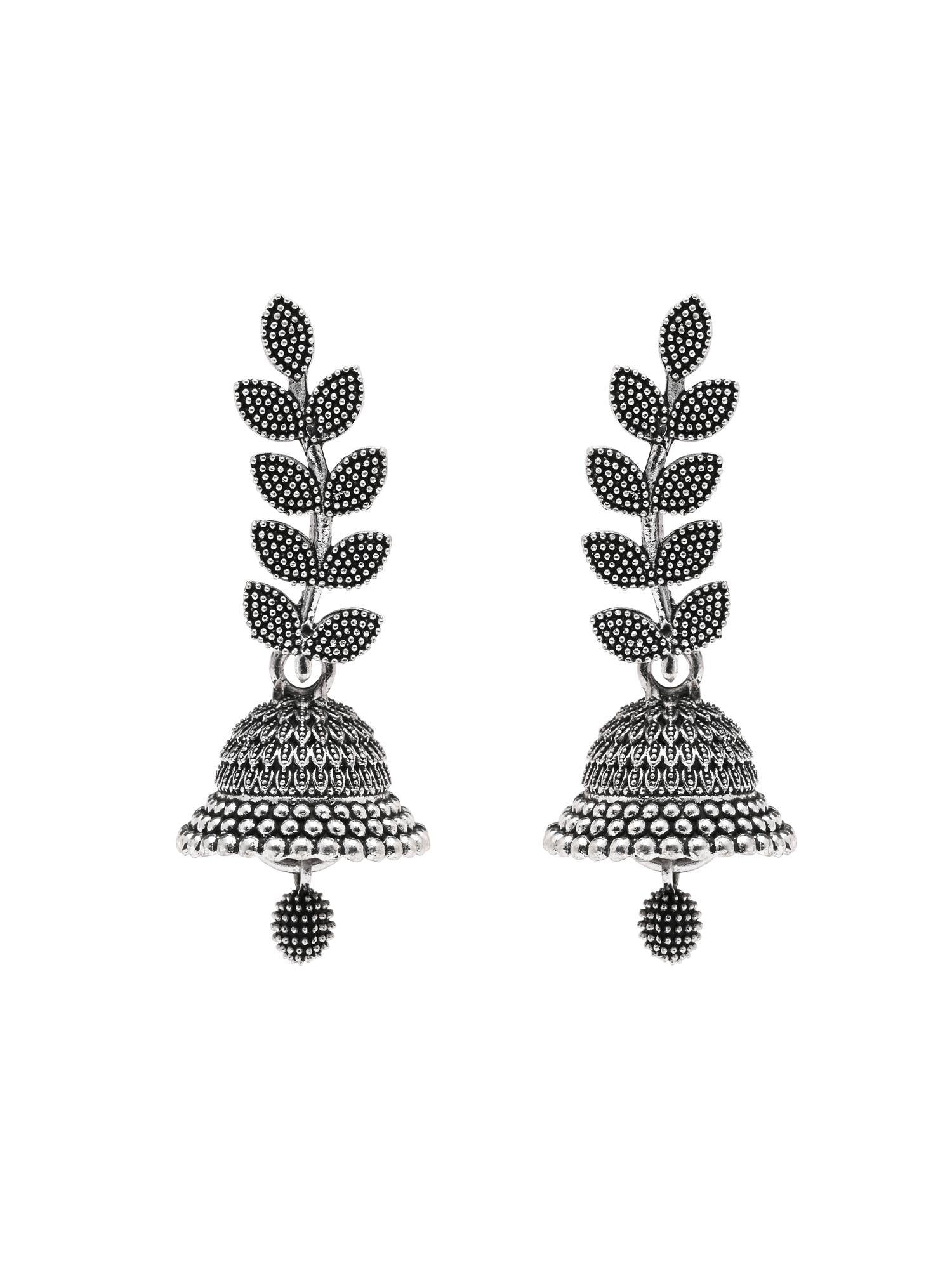 (Pack of 2) Silver Oxidised Earrings