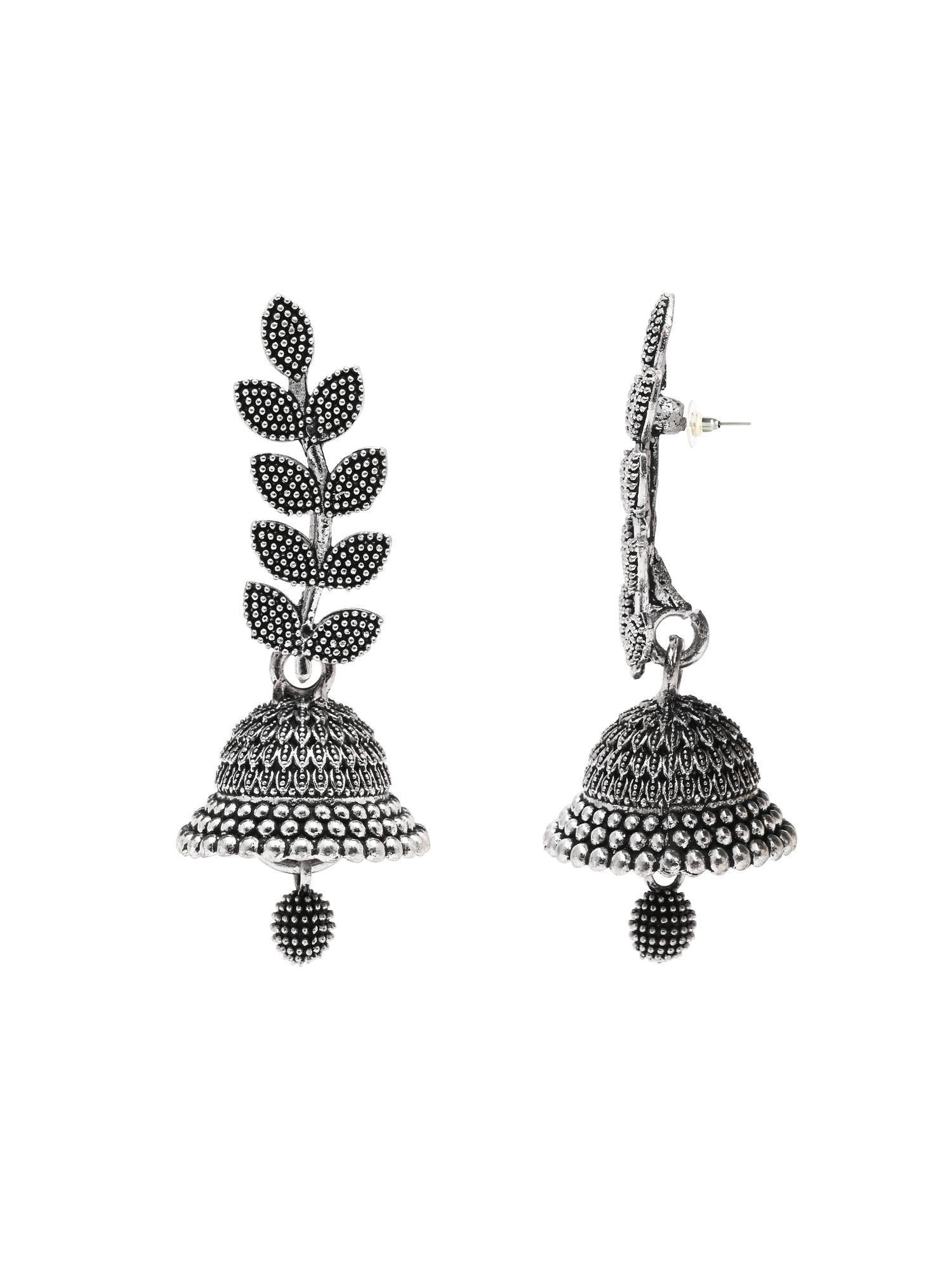 (Pack of 2) Silver Oxidised Earrings