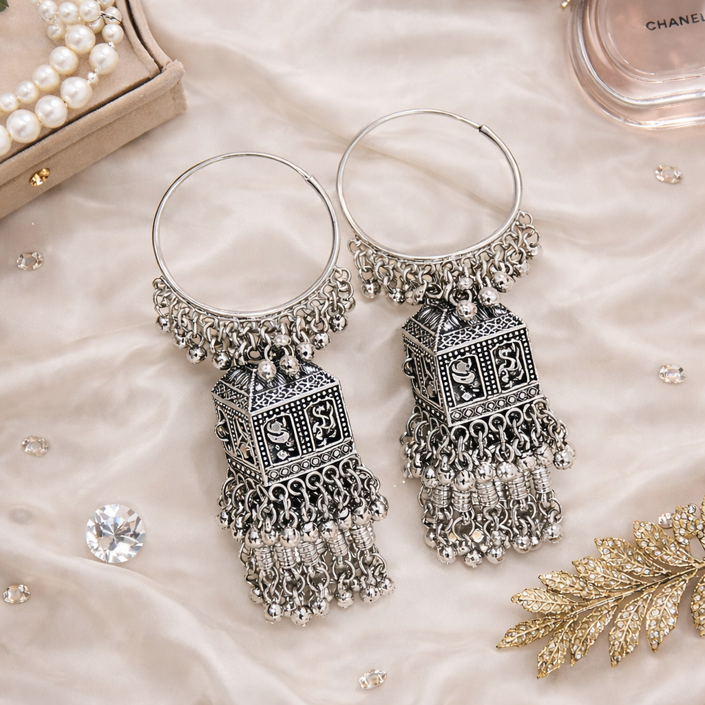 Manjari Oxidised Earrings