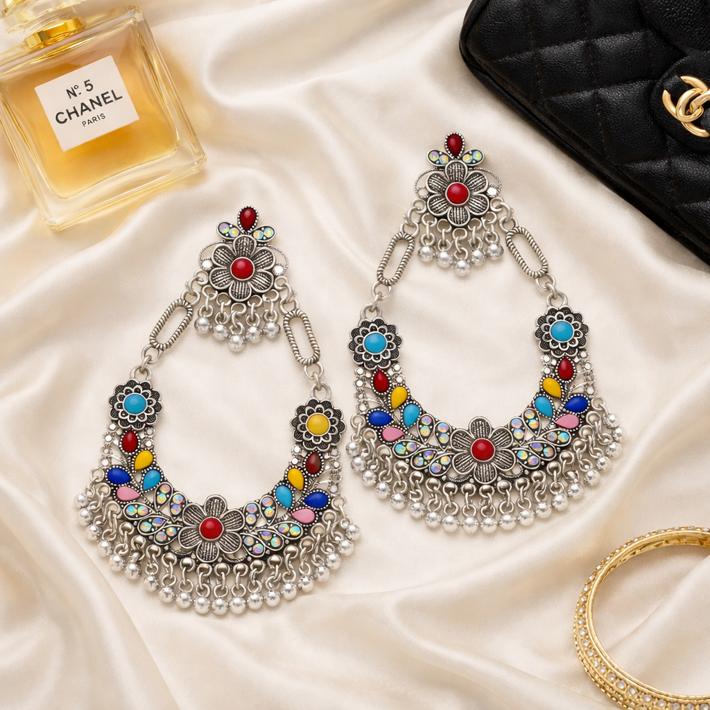 Vyusti Oxidised Earrings