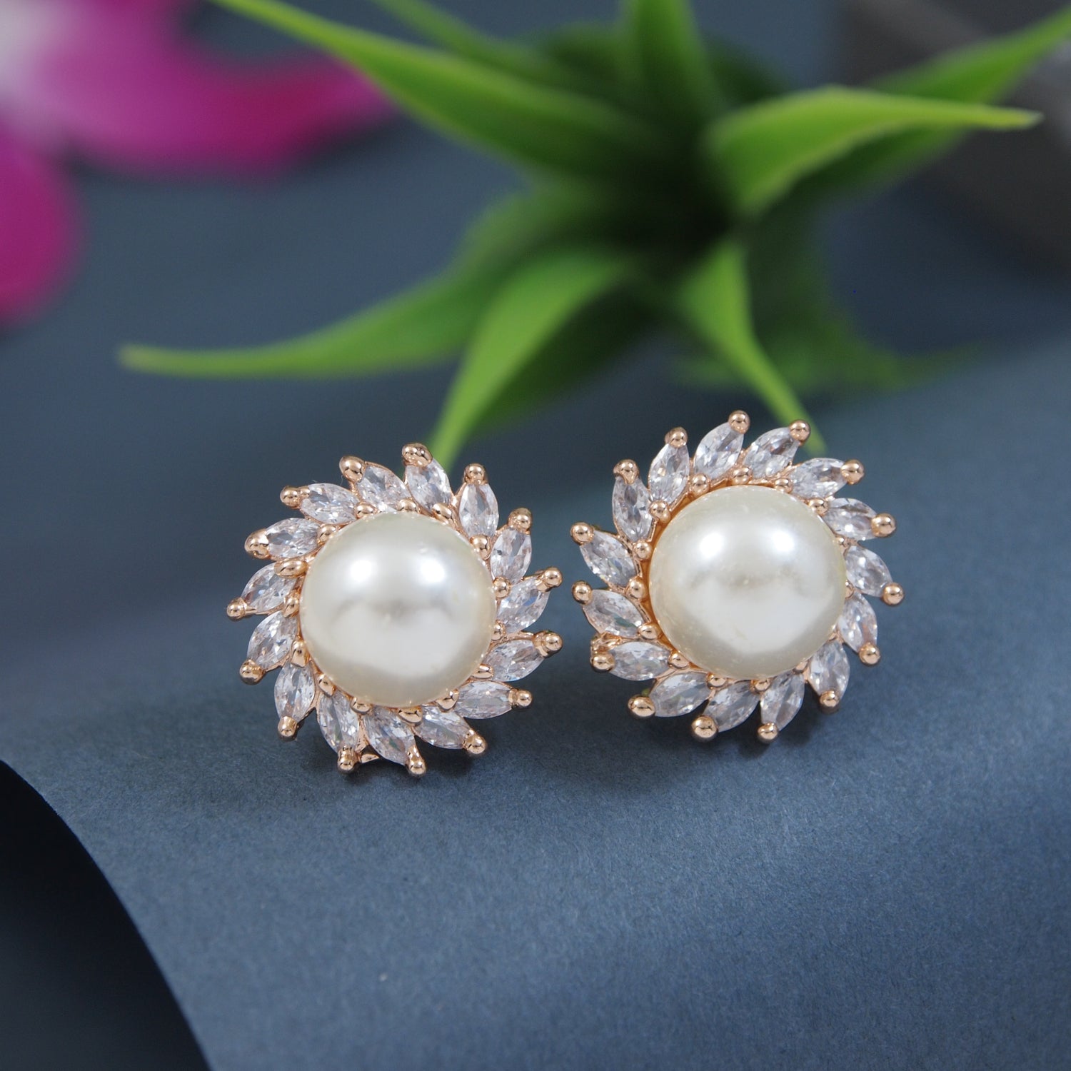 Vridhi RoseGold Earrings