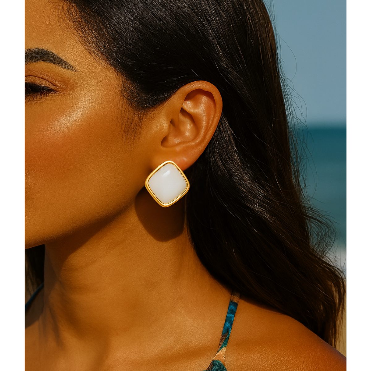 Audrey White Earrings